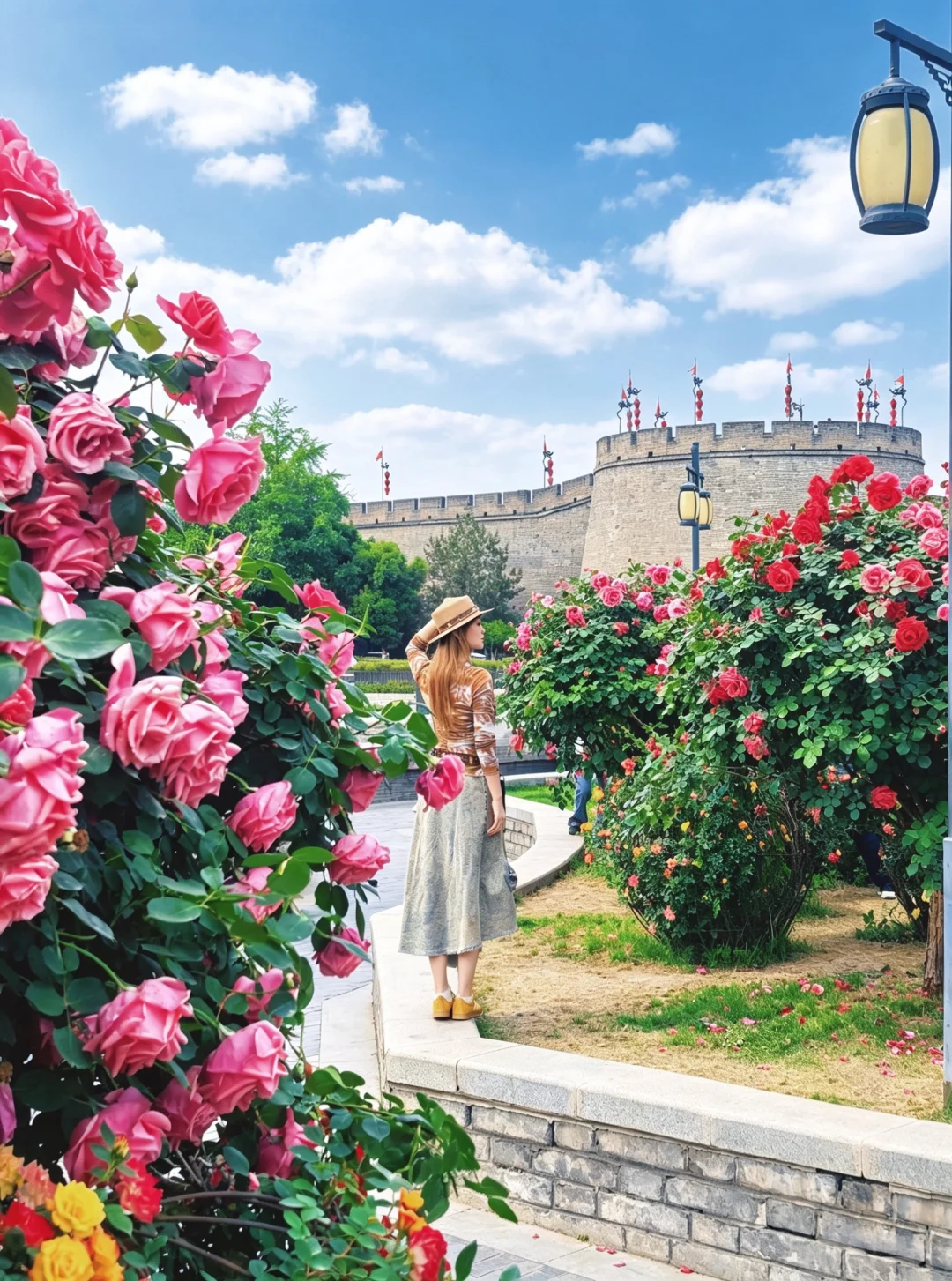 五一西安攻略｜别挤城墙！环城蔷薇Citywalk🌹