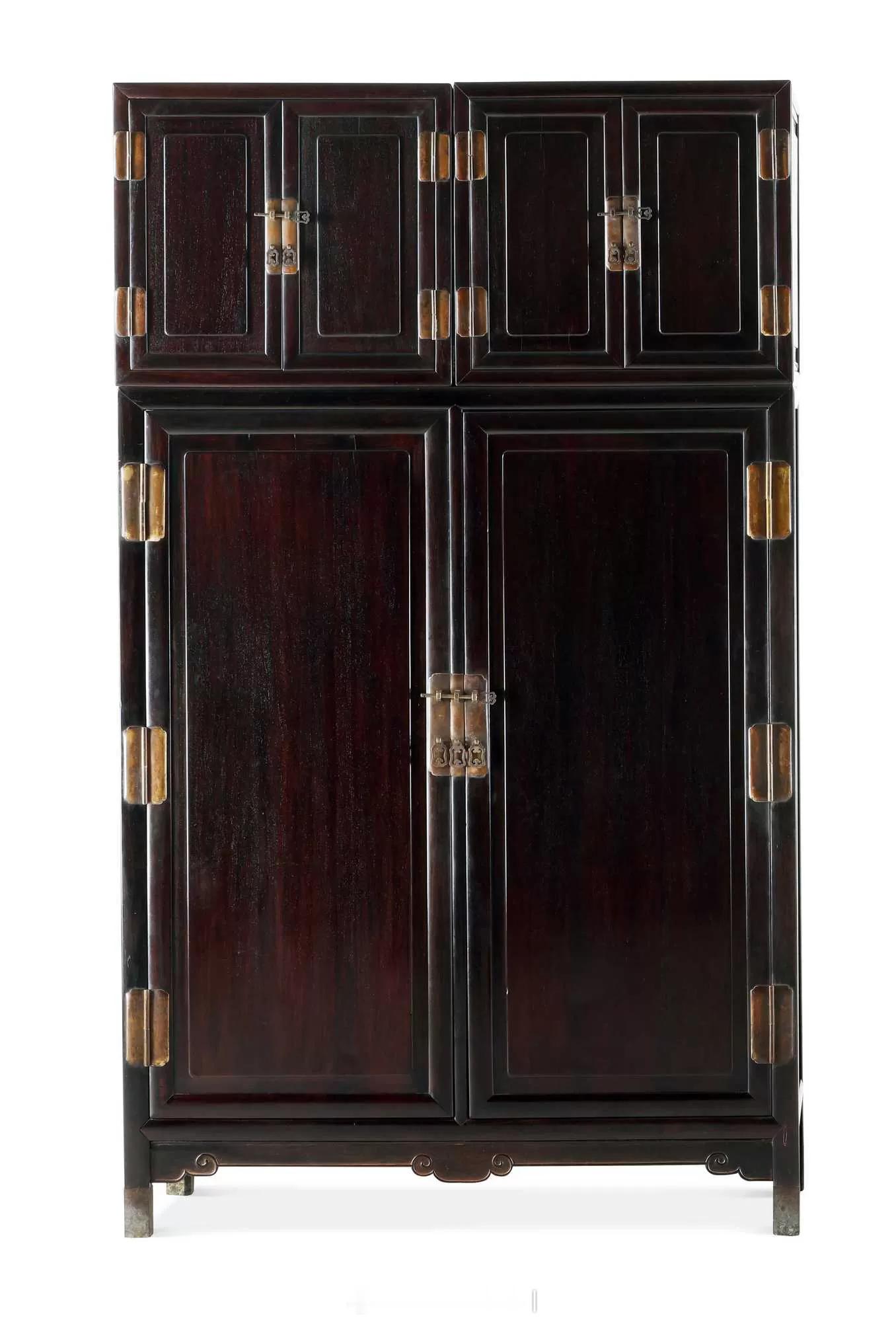 悦木集 | 清乾隆 “大清乾隆乙巳秋”款御制紫檀两用碧纱橱式顶箱六件柜此柜有四个