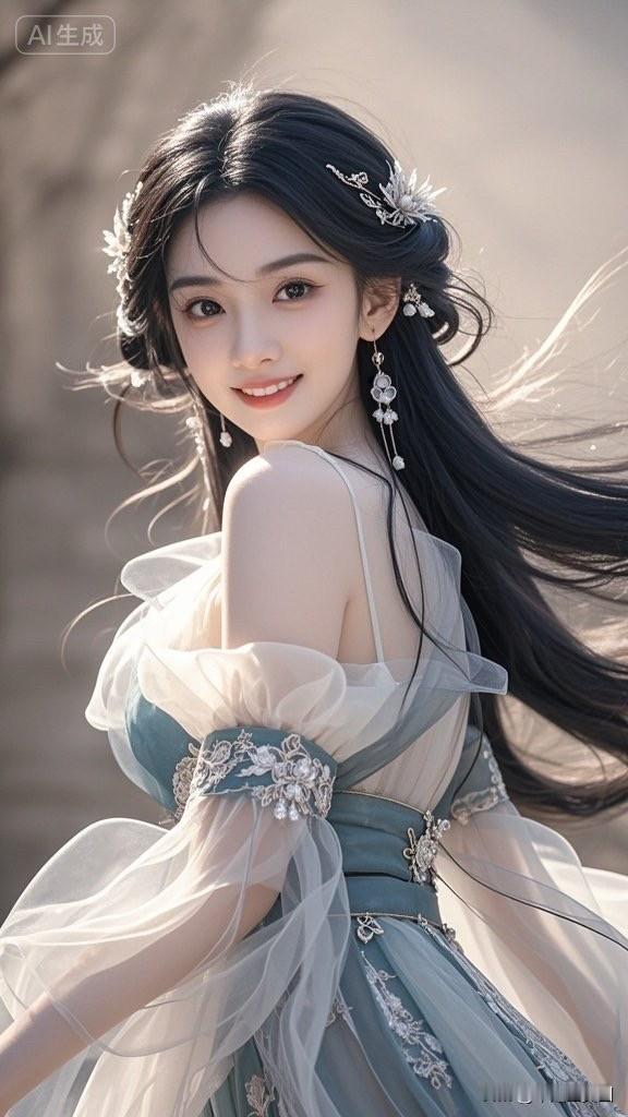 这姑娘打扮得像新娘一样漂亮。