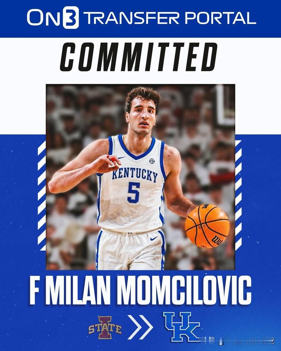 爱荷华州立Milan Momcilovic宣布转学至肯塔基大学，选择最高报价预计