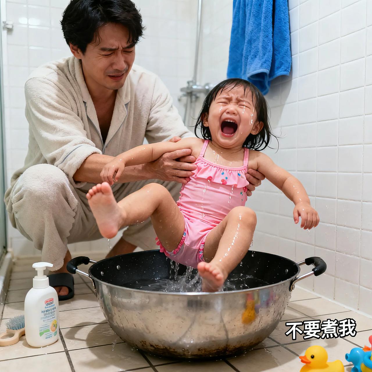 笑不活了！爸爸让女儿铁锅洗澡，娃嚎啕大哭喊“不要煮我”
 
最近一段视频刷爆社交