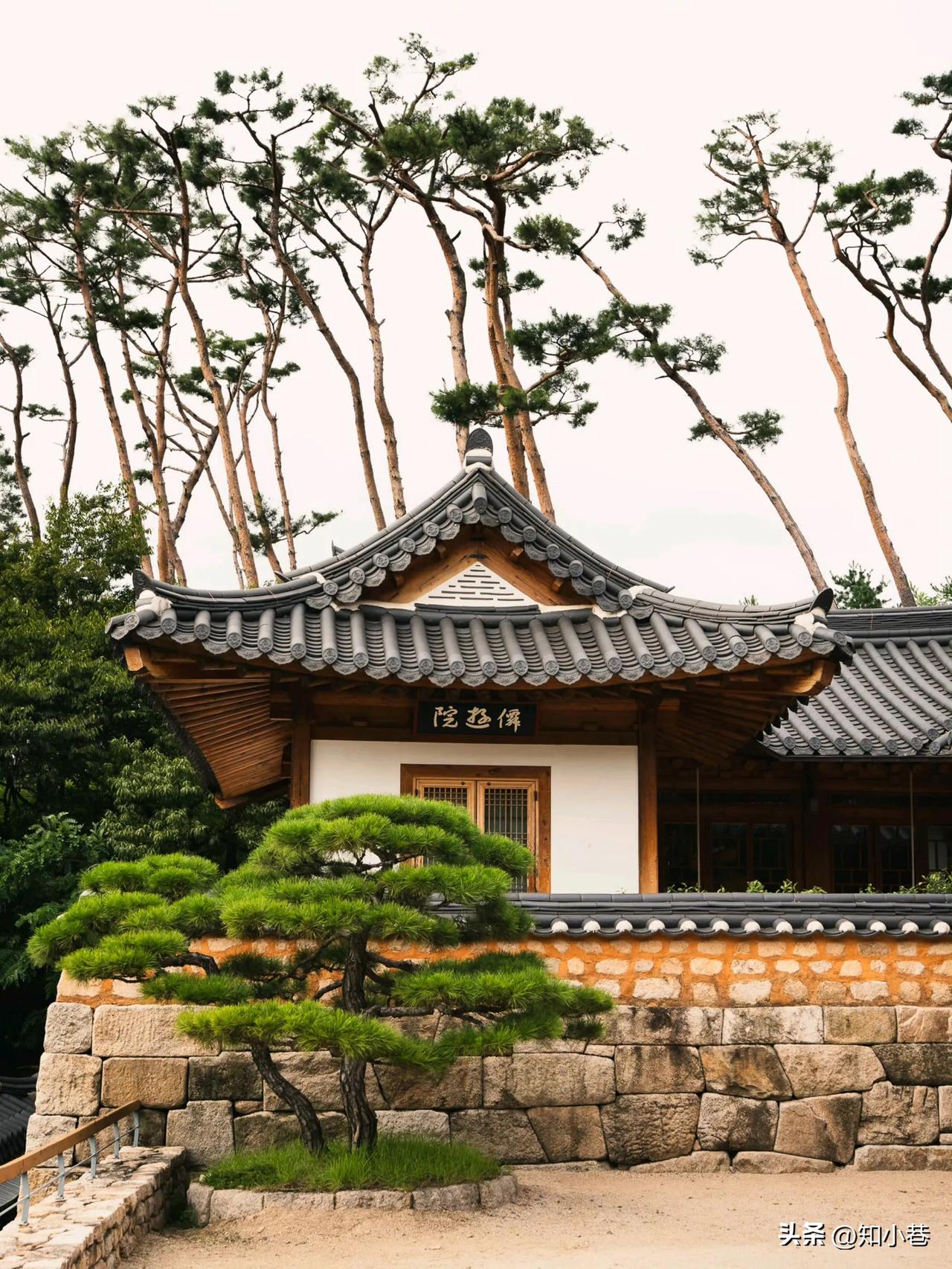 韩国首尔。
一看到这些坡屋面的庙宇和灰瓦塔楼，瞬间反应，像是回到了唐朝，但是，又