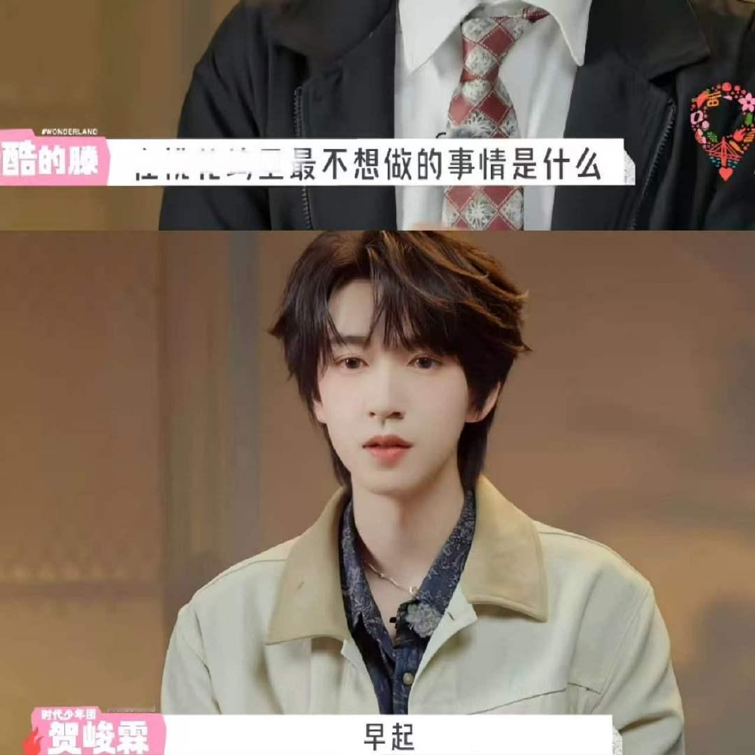 贺峻霖你又让我共鸣贺峻霖在桃花坞最不想做的事情是早起 贺峻霖你又让我共鸣 ，每一