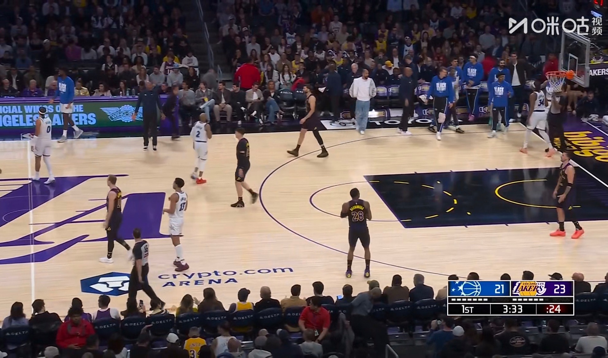 内线被打爆了…… 卡特打舒服了。魔术vs湖人