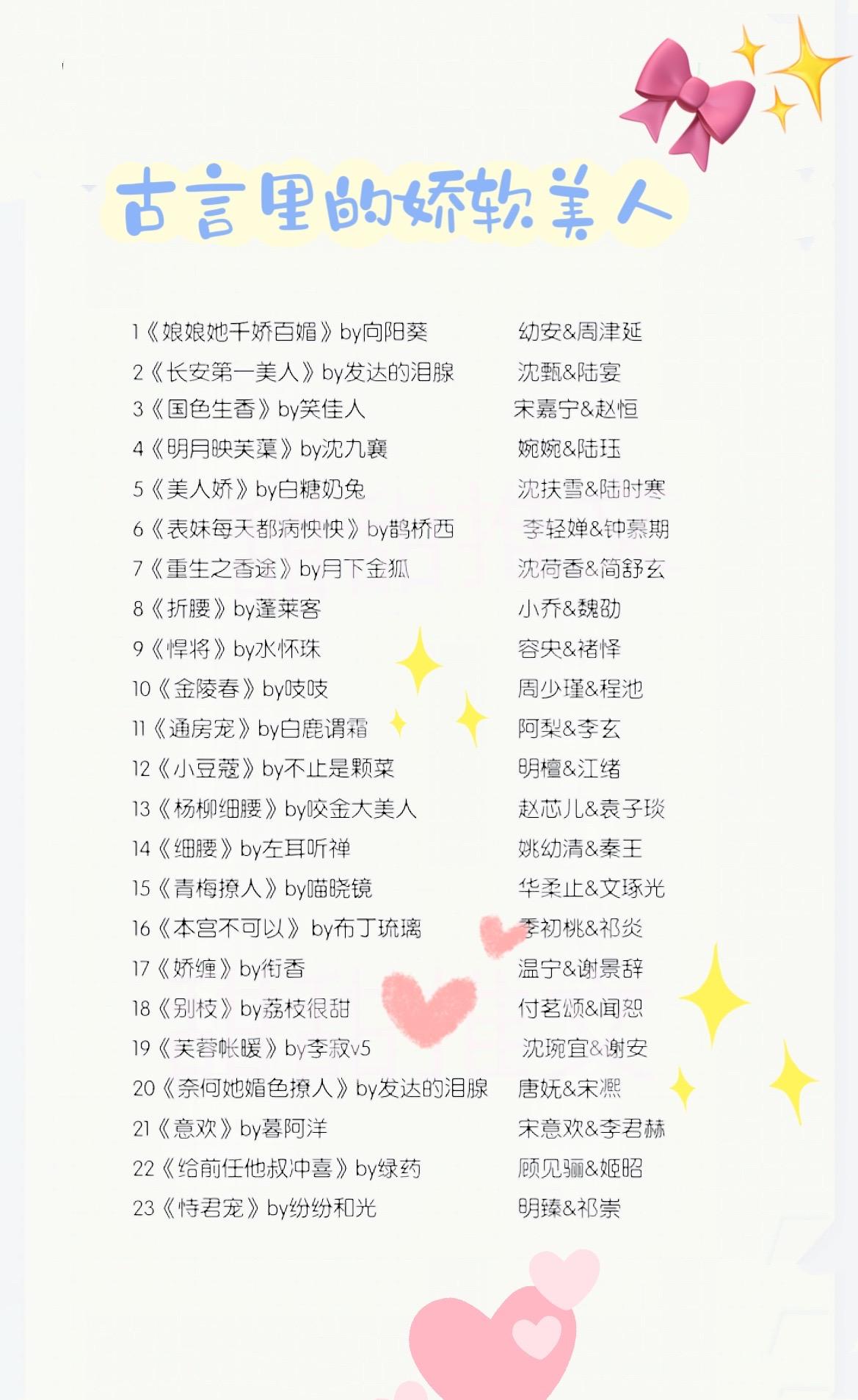 古言小说里的娇软美人～～