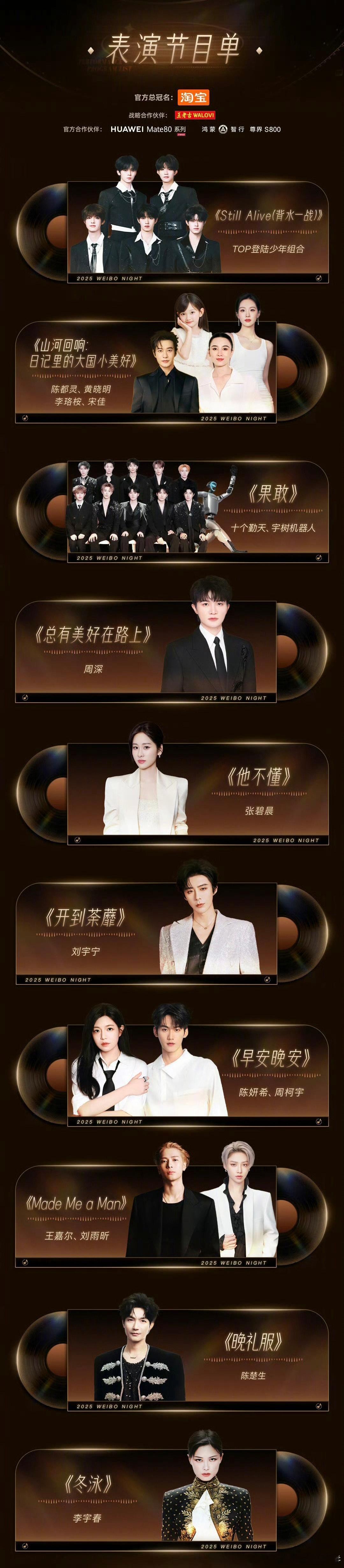 微博之夜节目单来啦，期待谁的舞台 