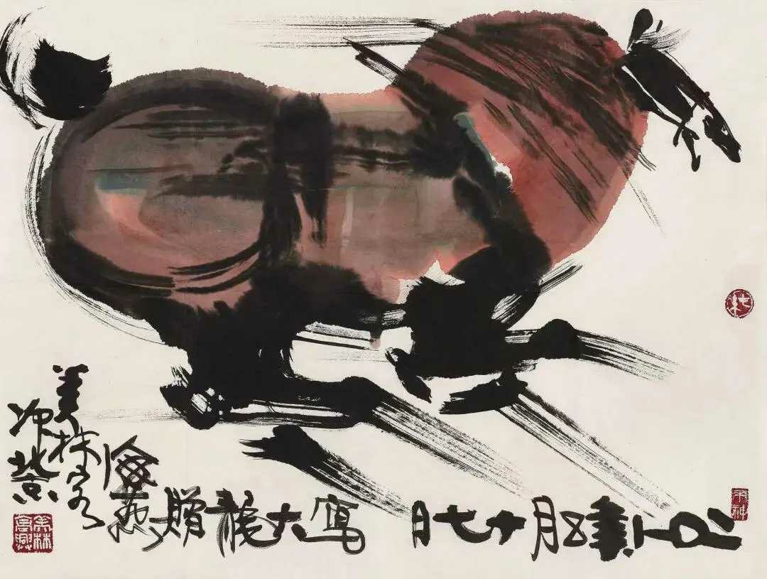 韩美林画马。韩美林|1936年生于山东，毕业于中央工艺美术学院，一级美术师，中国