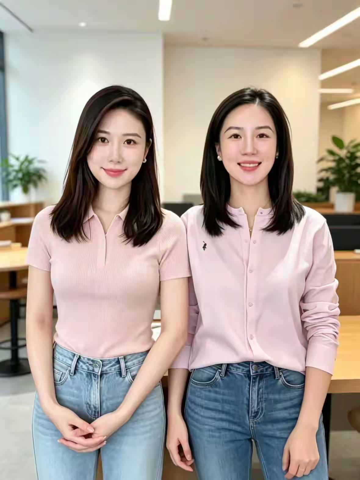 谁能看出来这俩个女人那个是未出嫁的姑娘，说实话还真难分辫出来。