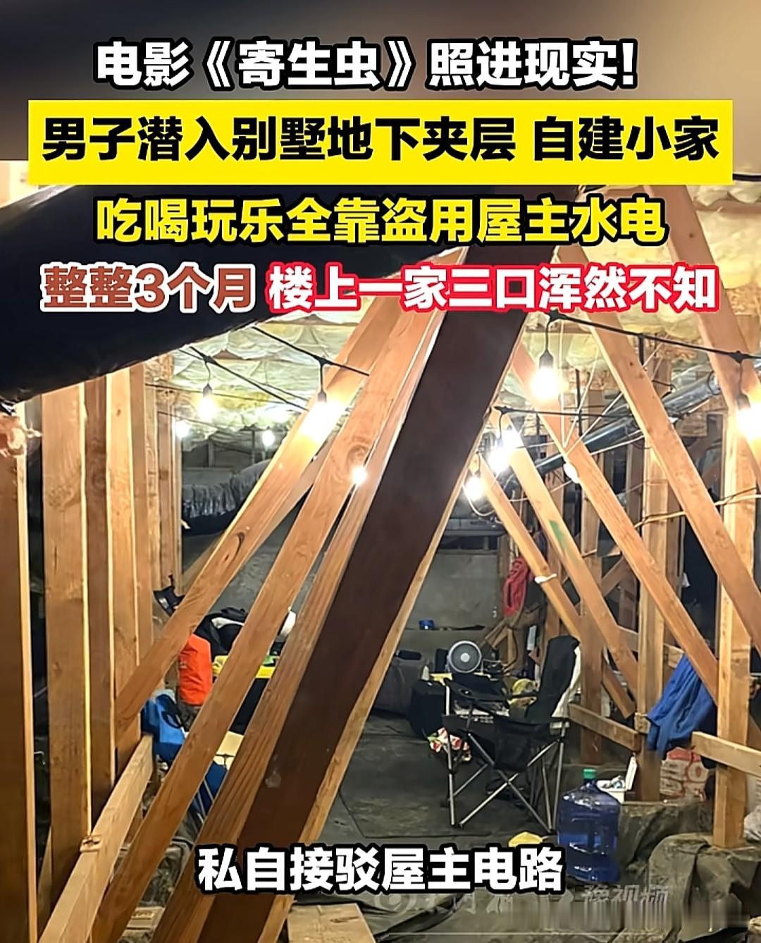 这个藏在地下的"寄生者"显然算过一笔精明账：空屋子虽然隐蔽，但断水断电的环境无法