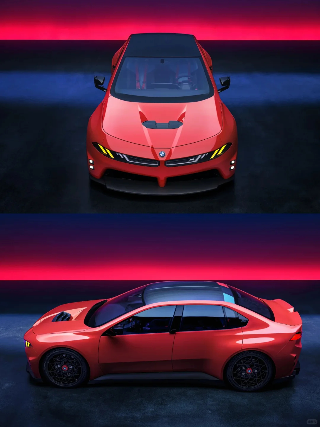 没有花钱的不是啊，新世代宝马i3 虽然设计也很先锋，但在同一套设计语言的纯电 M