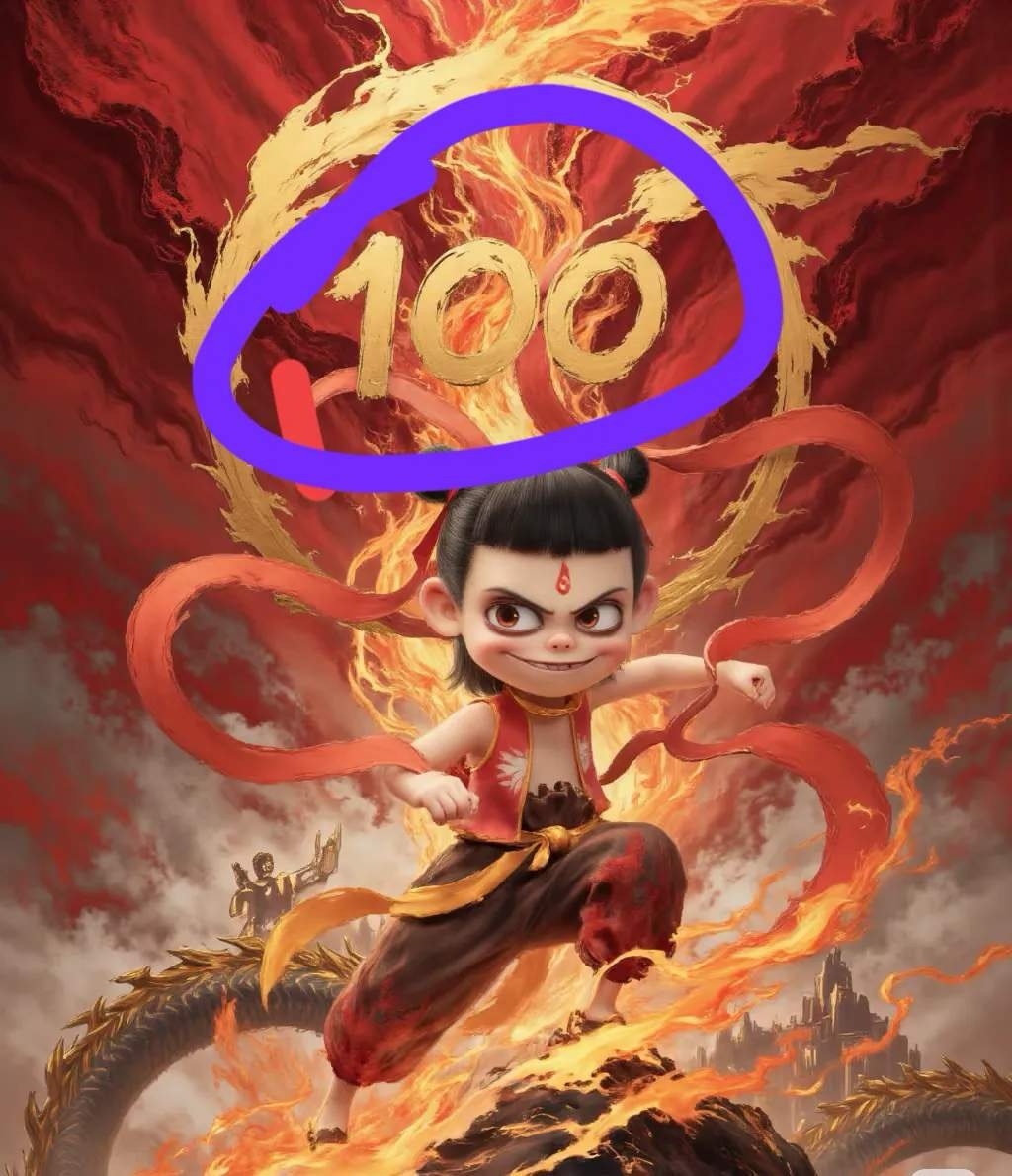 哪吒2进入全球票房榜前18  一起陪哪吒冲刺百亿 98亿票房了🔥这是踩着风火轮