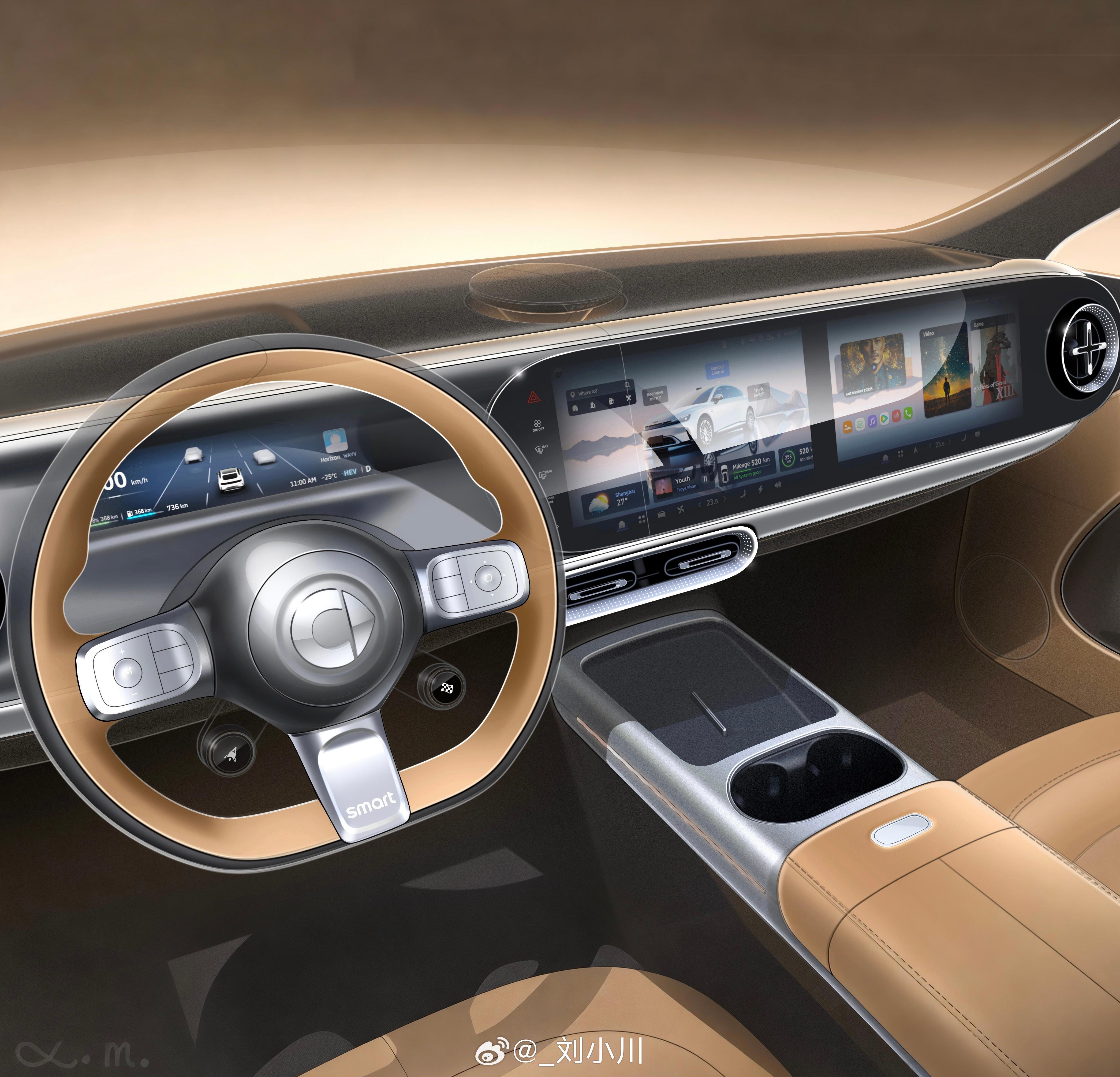 全新smart精灵6号内饰设计图曝光  全新smart精灵6号内饰设计图曝光，大