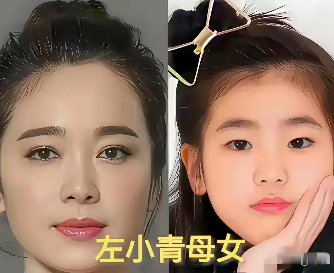 左小青母女俩颜值都很高，女儿五官清秀迷人
姚晨母女俩颜值都很高，女儿五官清秀迷人