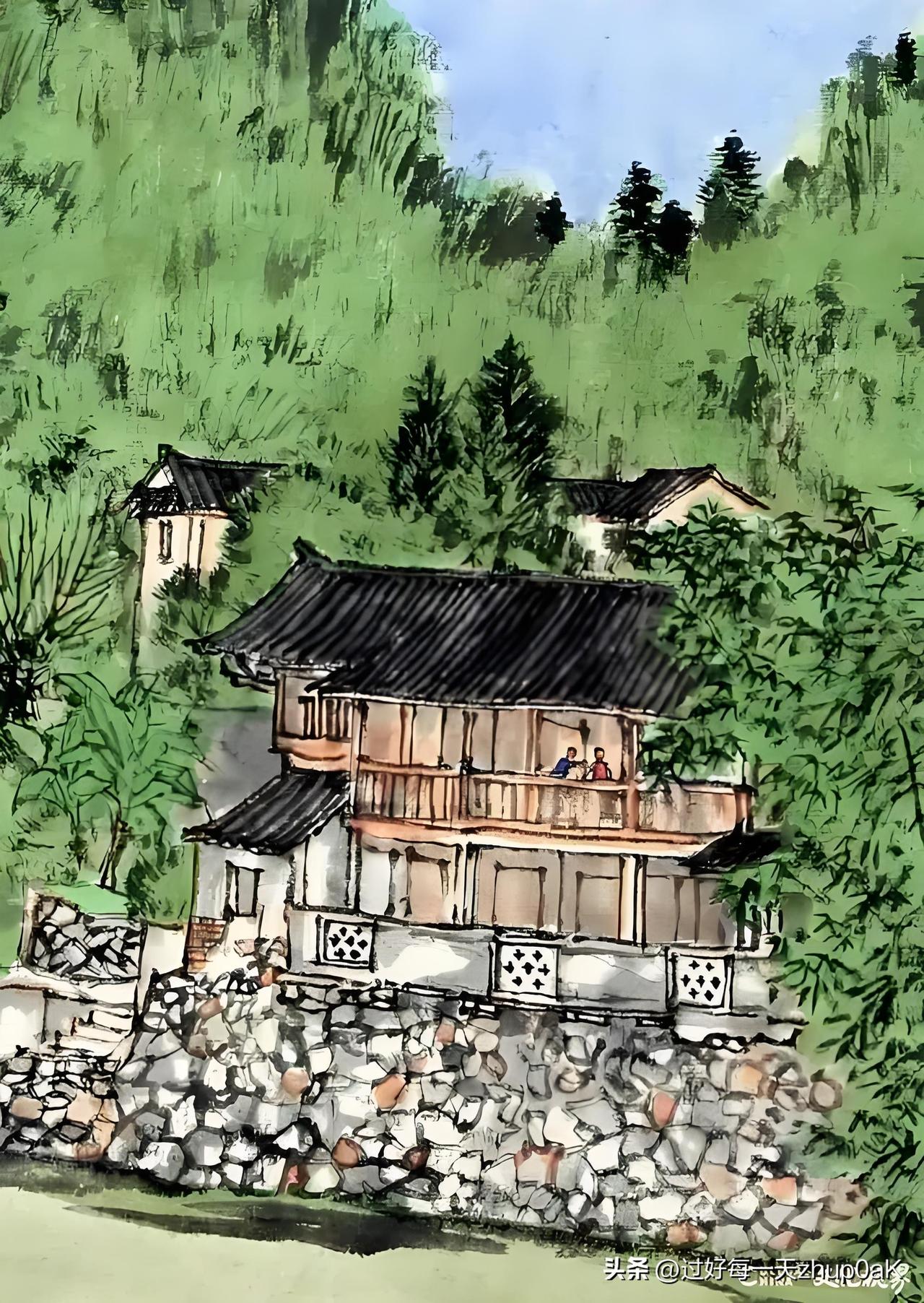 《武林旅中小楼》
——宋·韩淲
西风萧索雨声愁，
长夜漫漫人倚楼。
莫上竹帘空怅