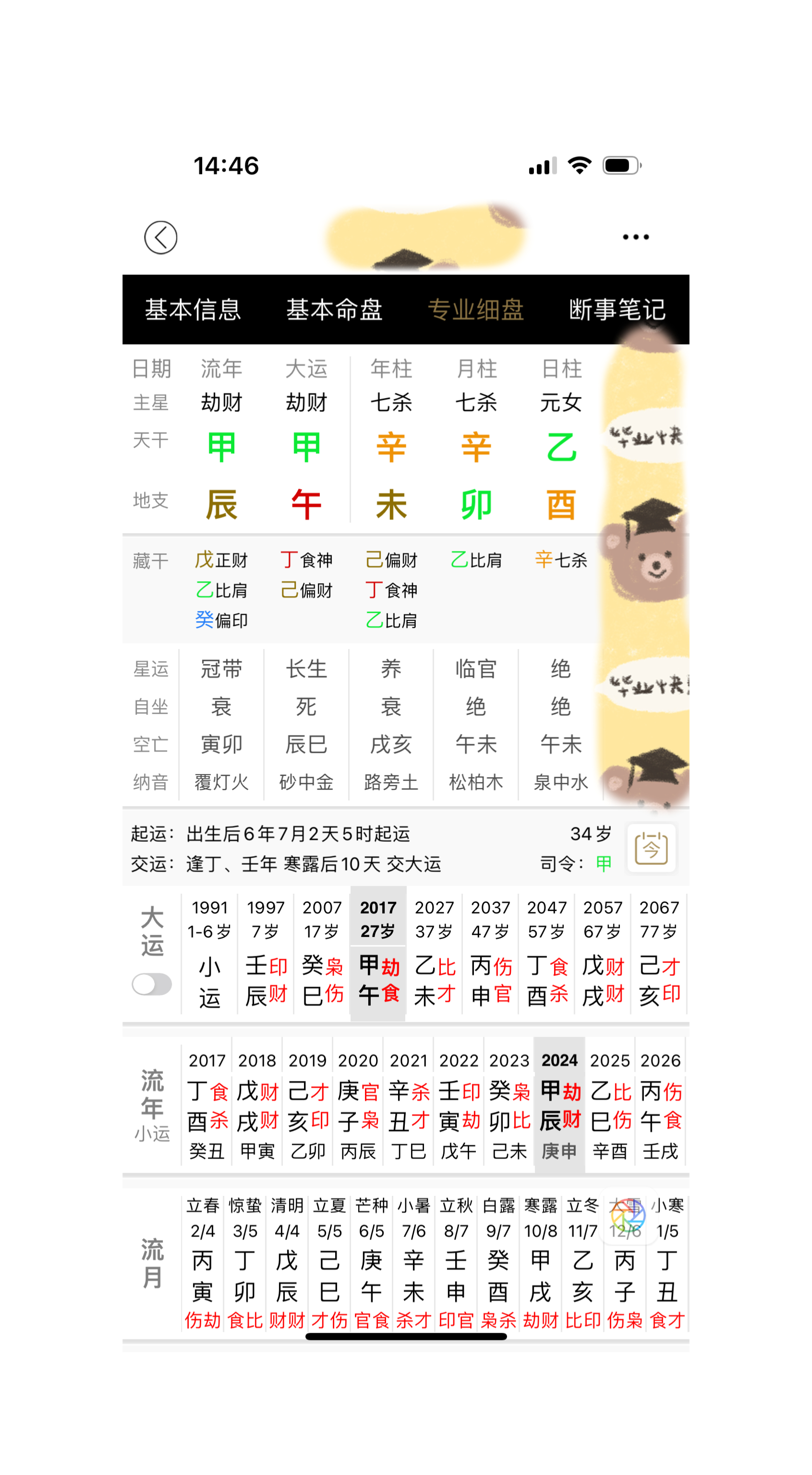 这是林奕含的前三柱，我们来讲一个知识点：1，金木交战，金旺木弱，七杀无制，这个时