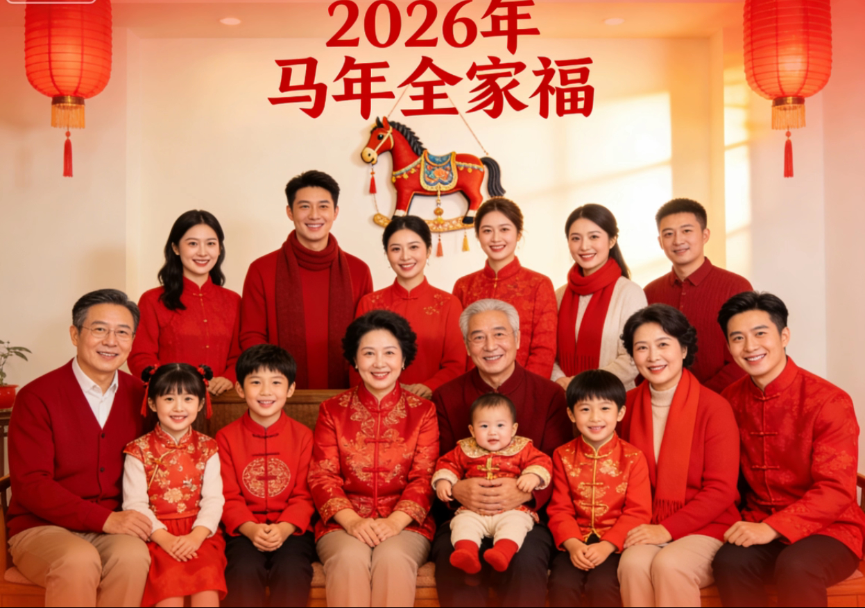 春节AI合拍 今年春节，我用AI玩出了新花样！往年拍全家福，总觉得少了点创意，今