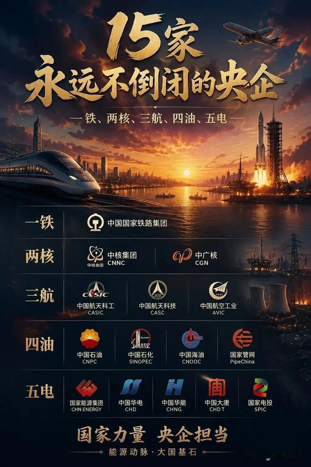 网友整理的永远不会倒闭的15家企业，大家觉得对吗？