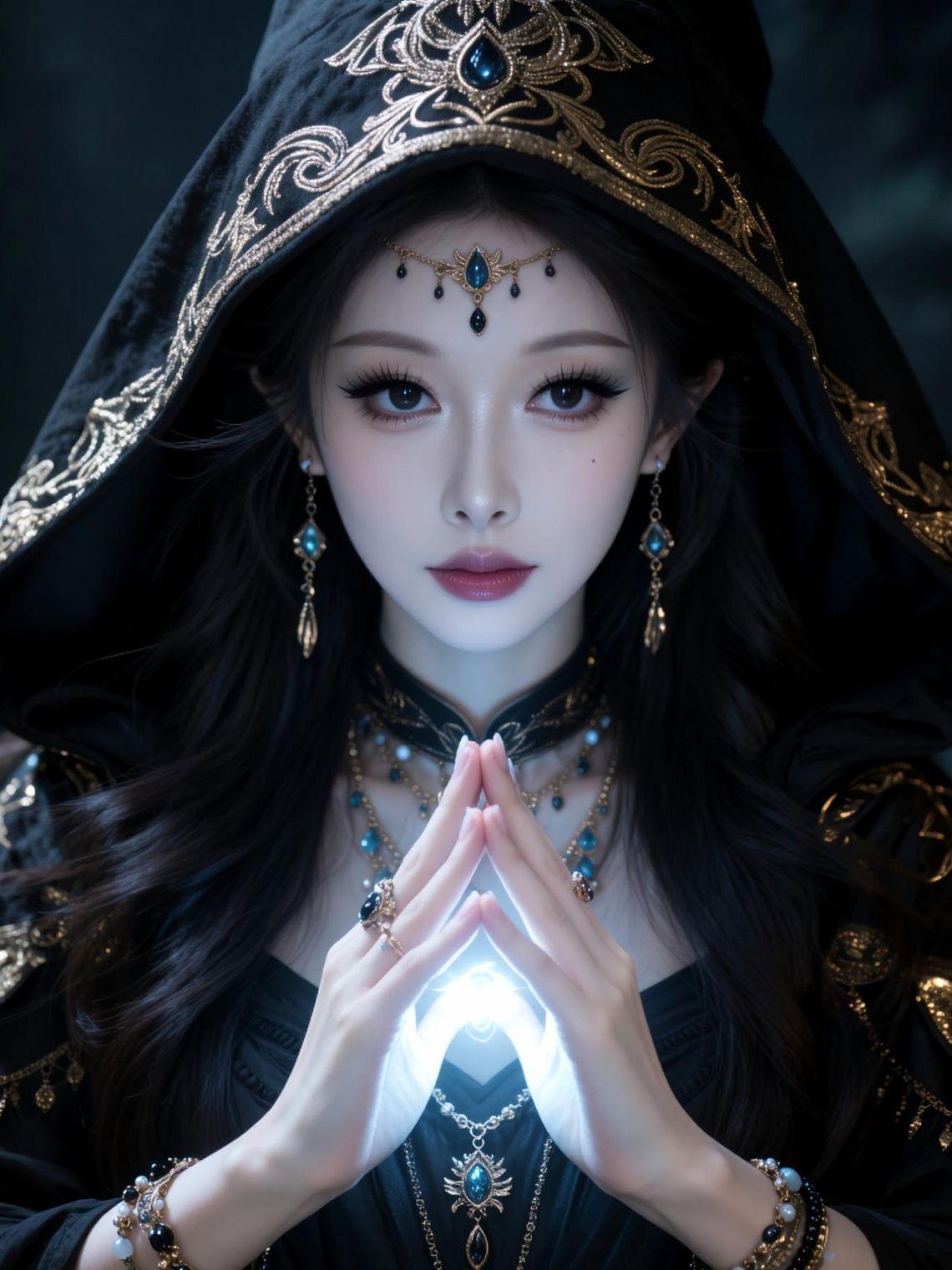 AI暗黑魔法写真 神女古风 ai复古神女之魅 暗黑系女王 暗黑国风