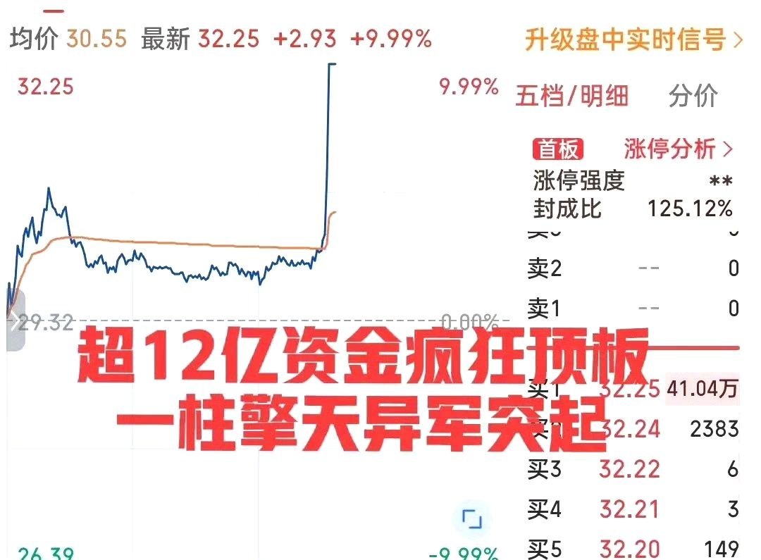 这只逆势直线拉板的大块头是中国软件，软件板块日内核心龙头，午后单边拉升7个点封死