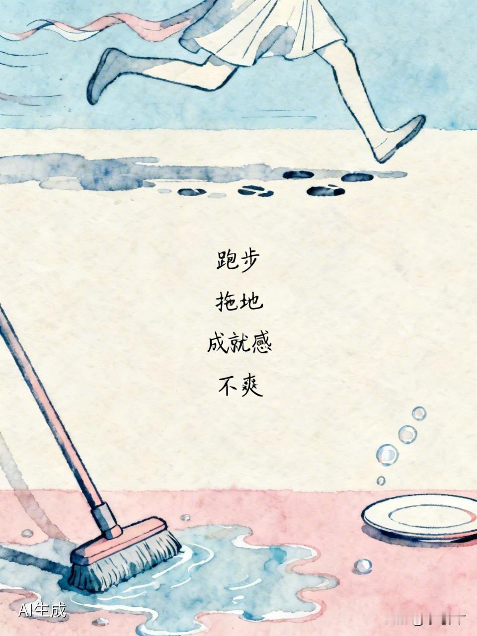 我宁愿跑步运动，也不想做家务活。要是非得做家务，我不愿擦拭家具，宁愿拖地。不过做