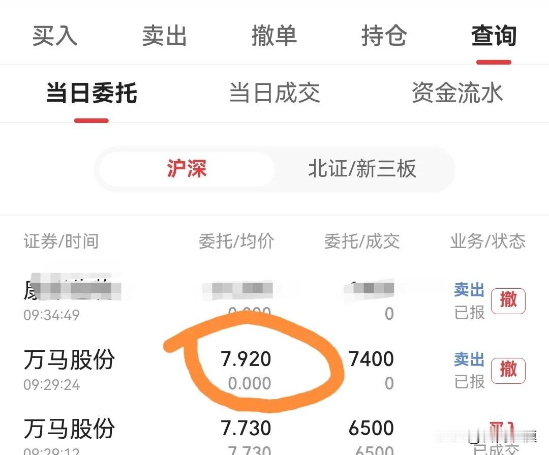 招商证券什么鬼？开盘前委托9.29分委托7.92卖出股票，开盘后最高价7.94，