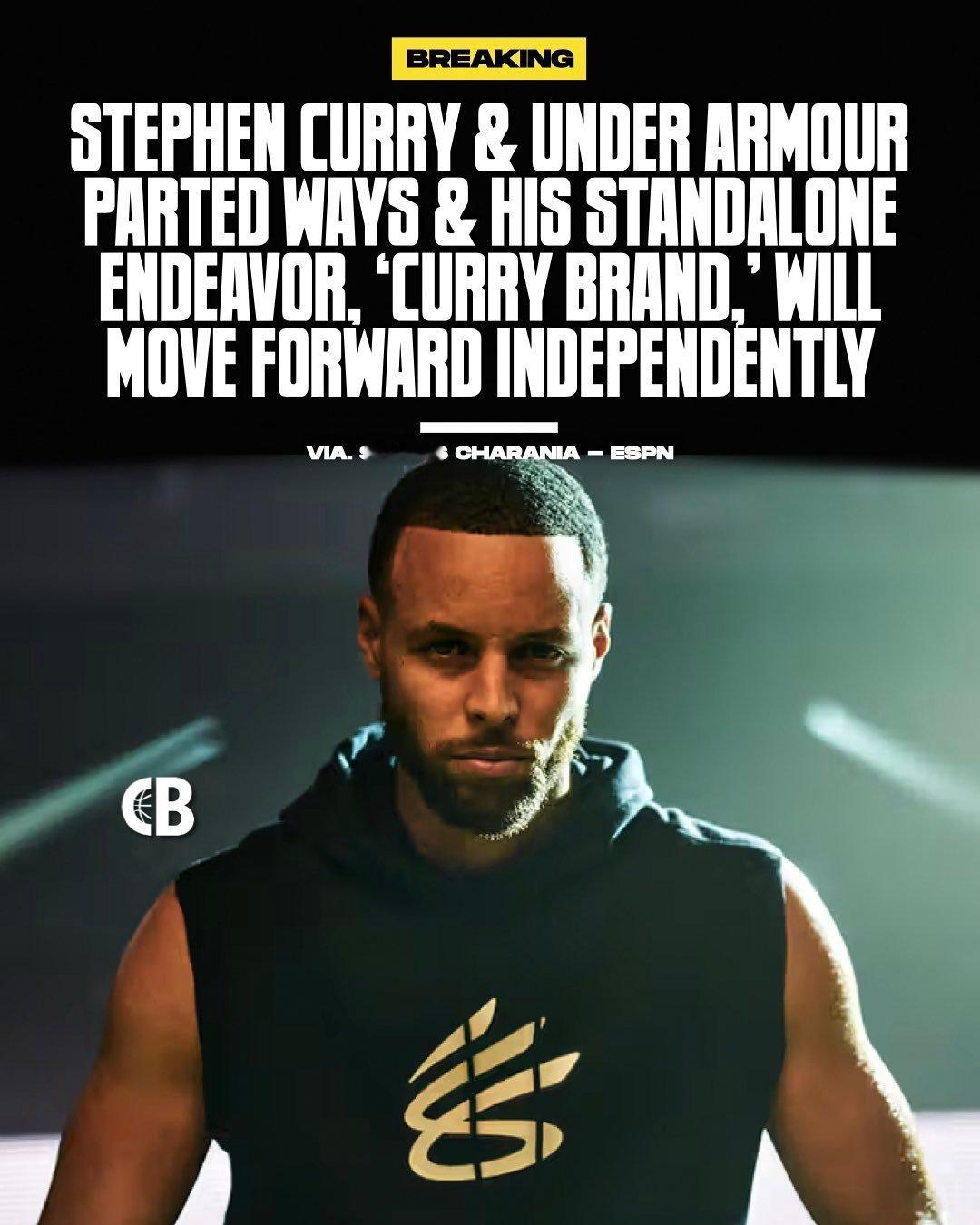 shams：斯蒂芬·库里与安德玛分道扬镳，结束了自 2013 年以来的长期合作关