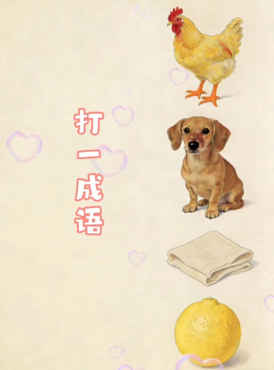 一只鸡、一只狗、一块布、一个柠檬，打一成语？90%的人都猜错了！