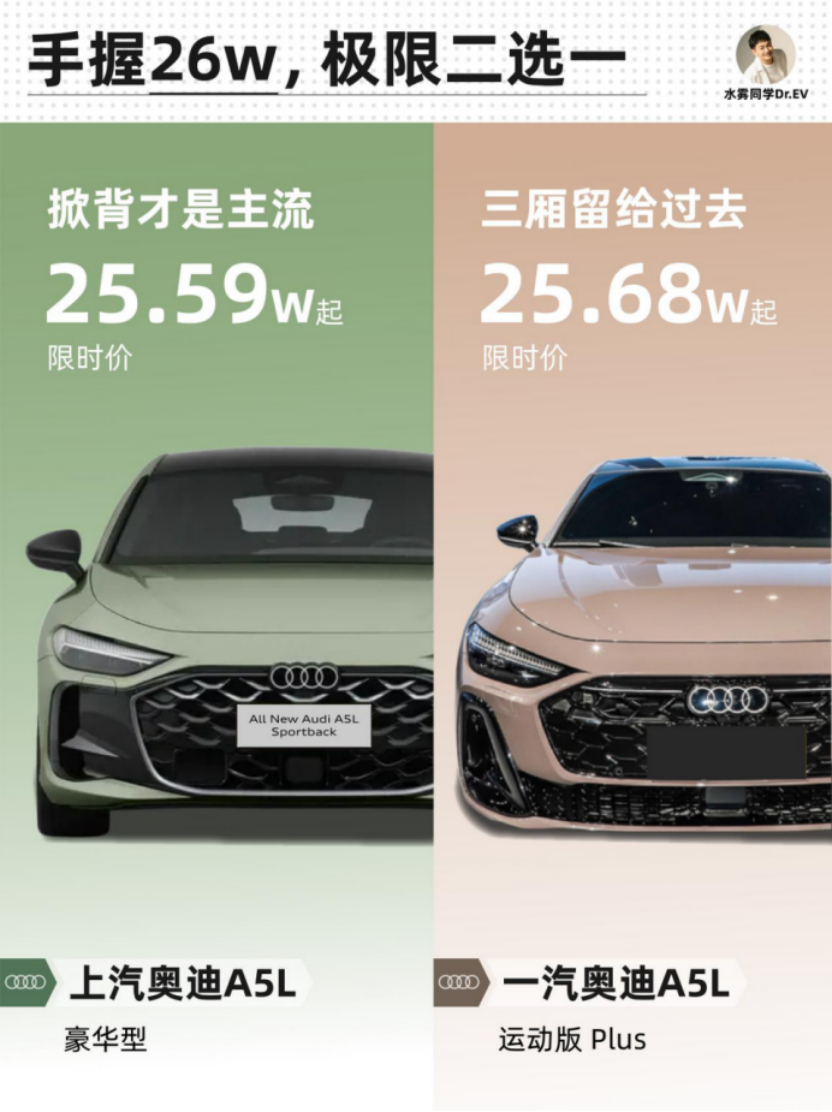 南北奥迪 A5L 咋选？ 想要 “真豪华轿跑”，选上汽奥迪 A5L Sportb