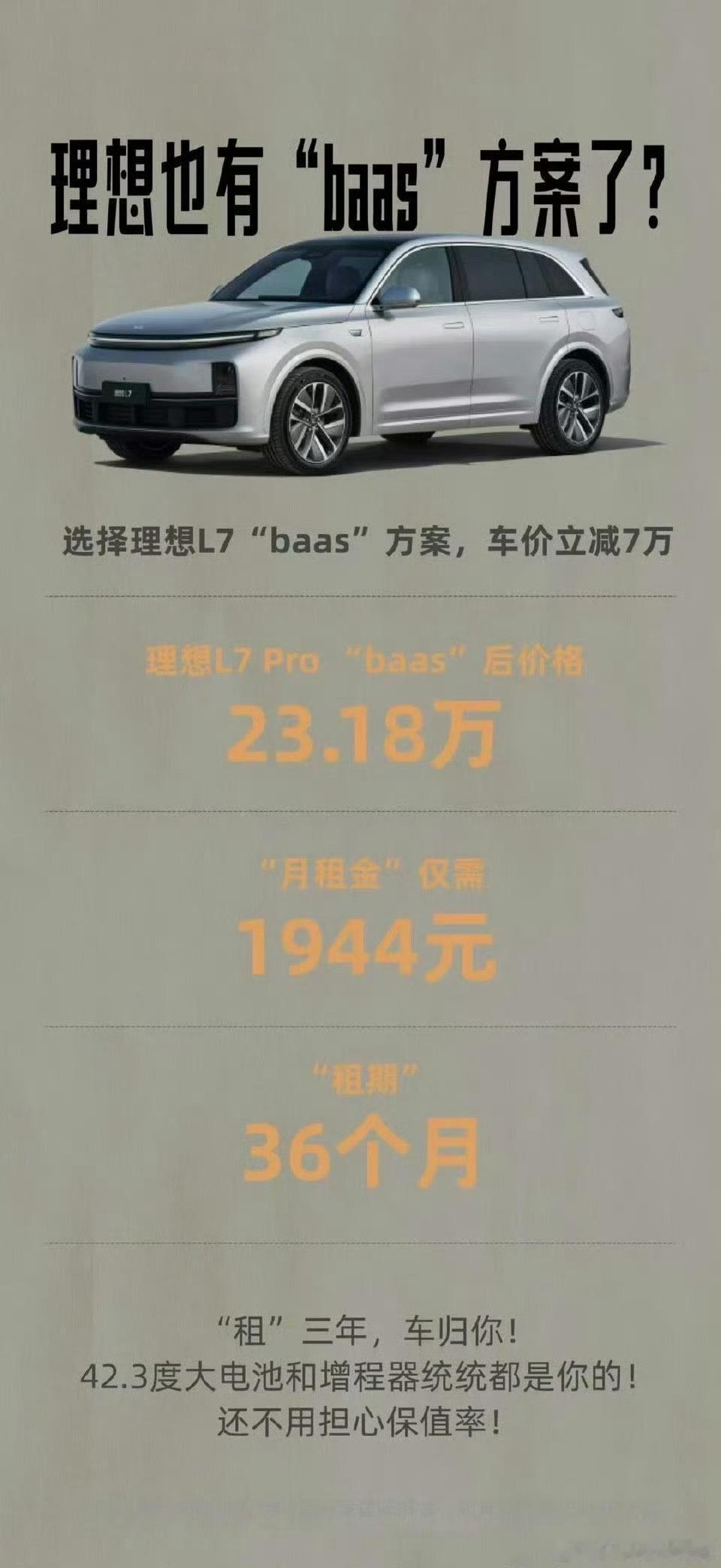笑死…三年0息玩出花理想L6的预算，现在可以买理想L7了[doge]ps仅为玩笑
