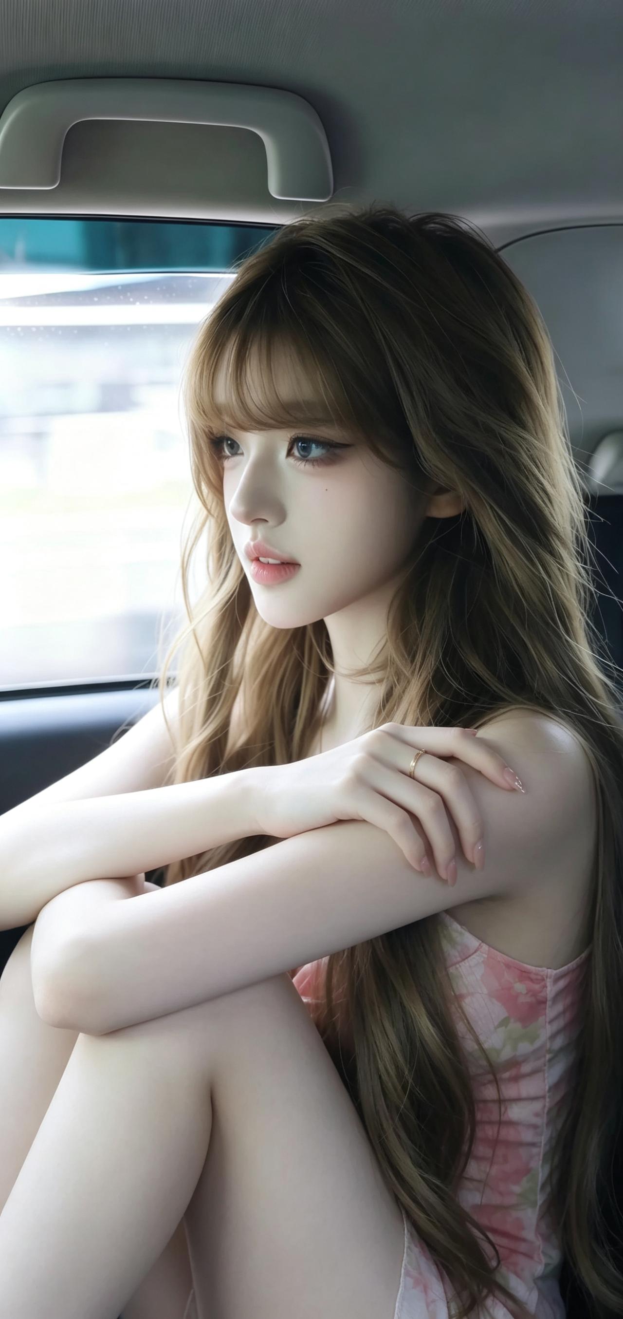 车内随拍｜纯欲天花板的夏日氛围
冷调车内作衬，粉色扎染吊带自带纯欲滤镜，修身版型