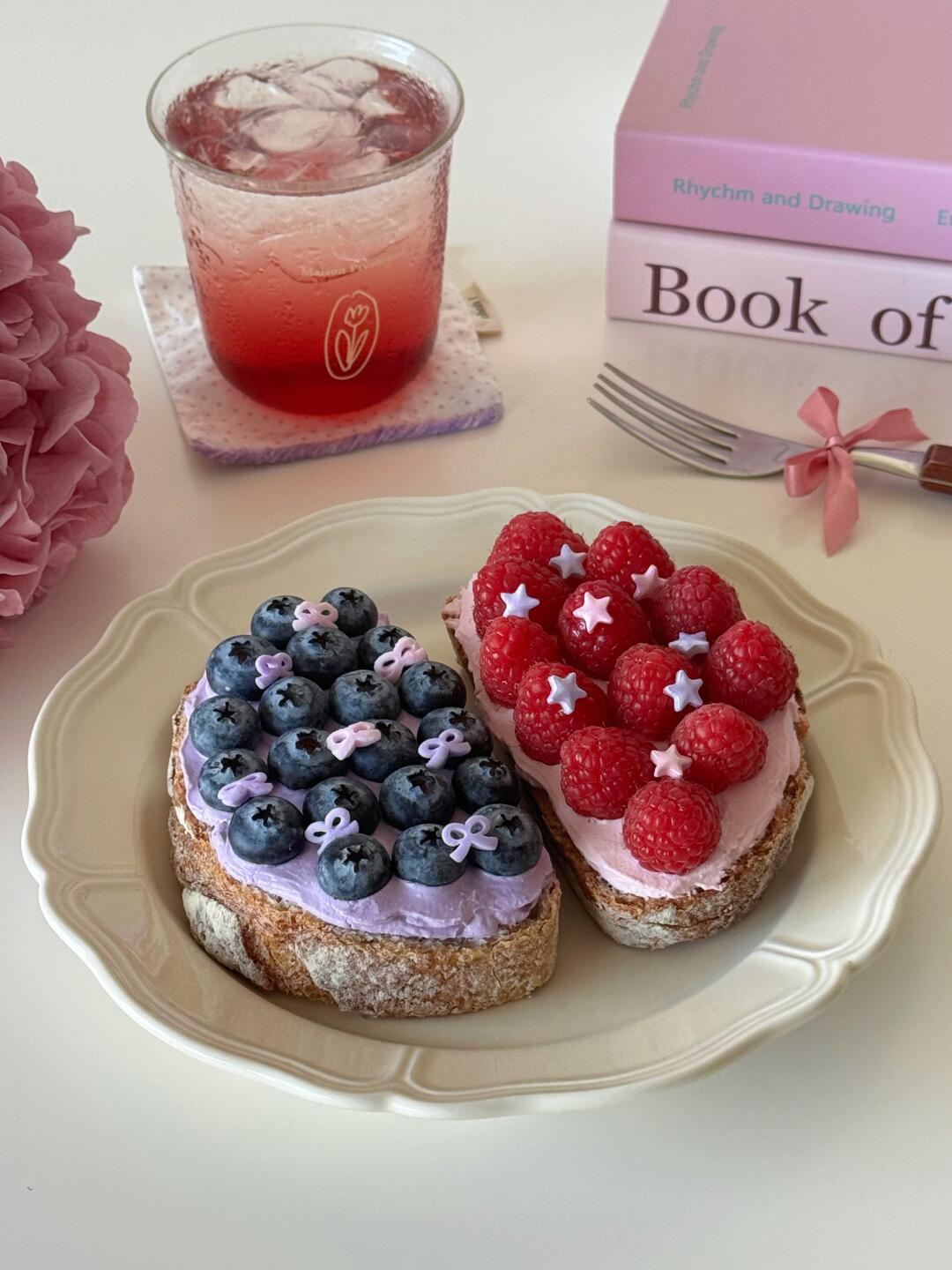 元气早午餐🍇双拼开放欧包🥪葡萄醋气泡水🫧