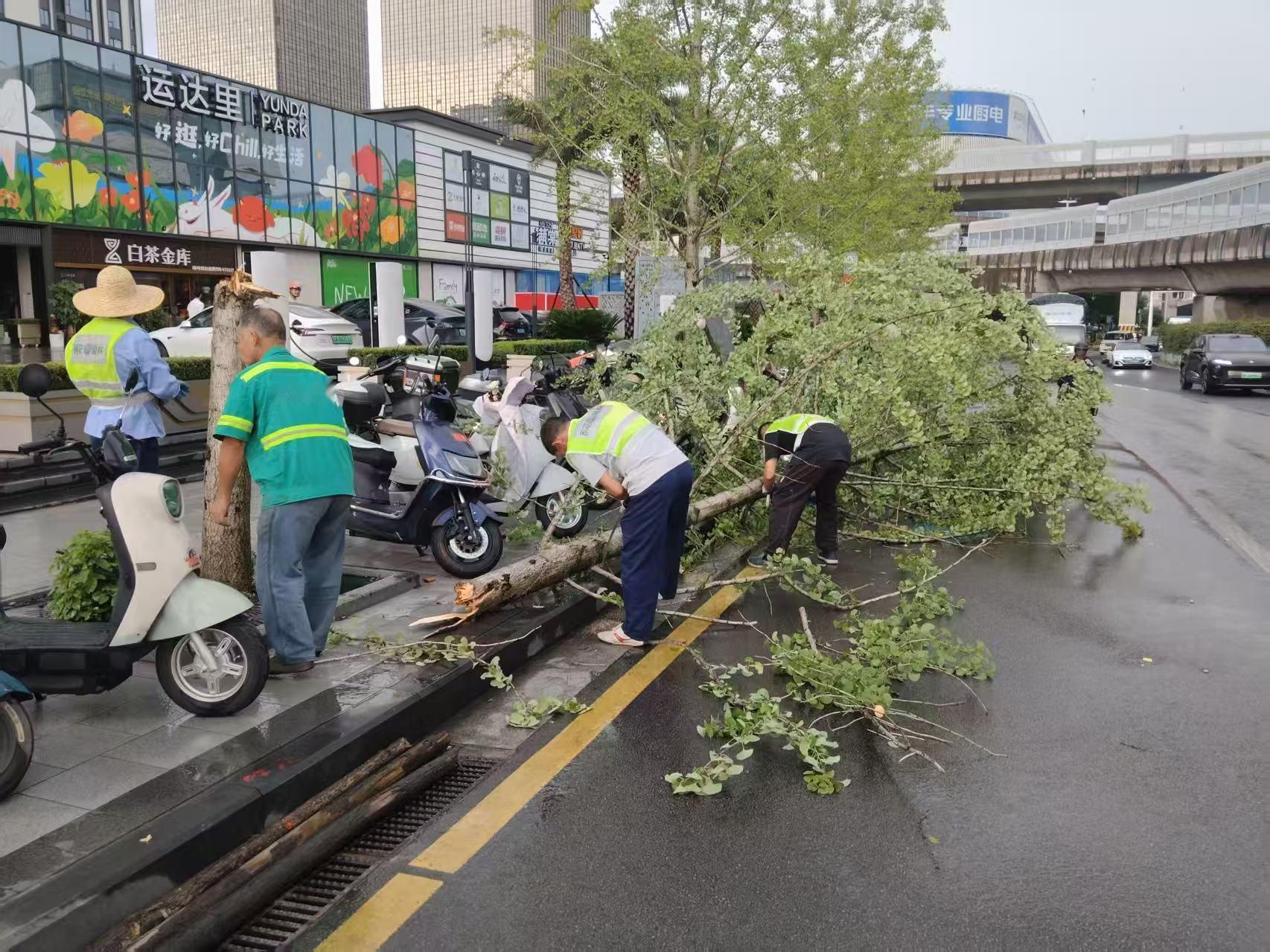 台风红霞来袭长沙城管在行动 【应对台风“红霞”，长沙城管在行动！】自今日上午起，
