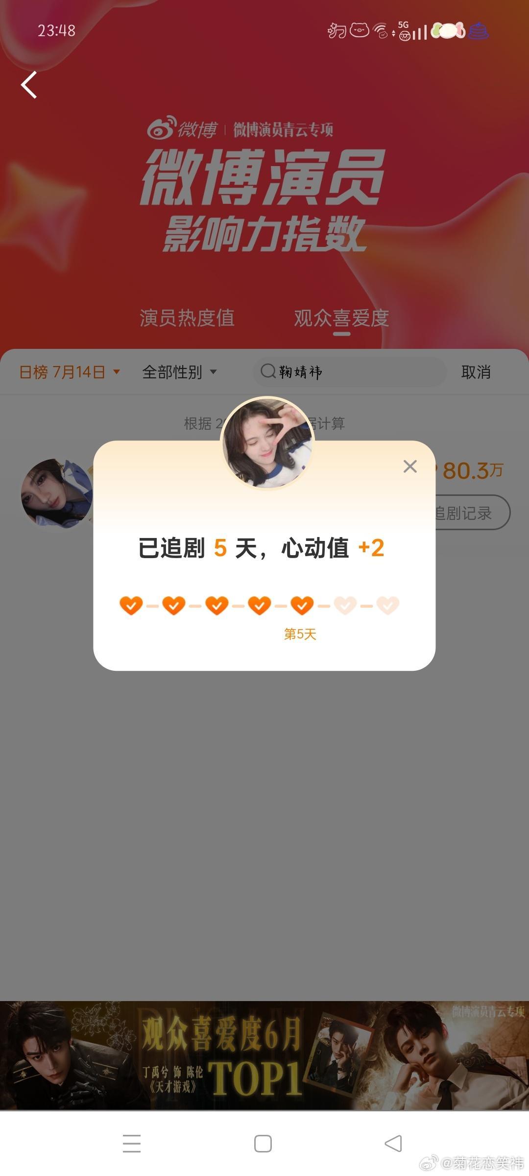 微博演员影响力指数姜黎非心动Day19  专栏 · 991投票箱