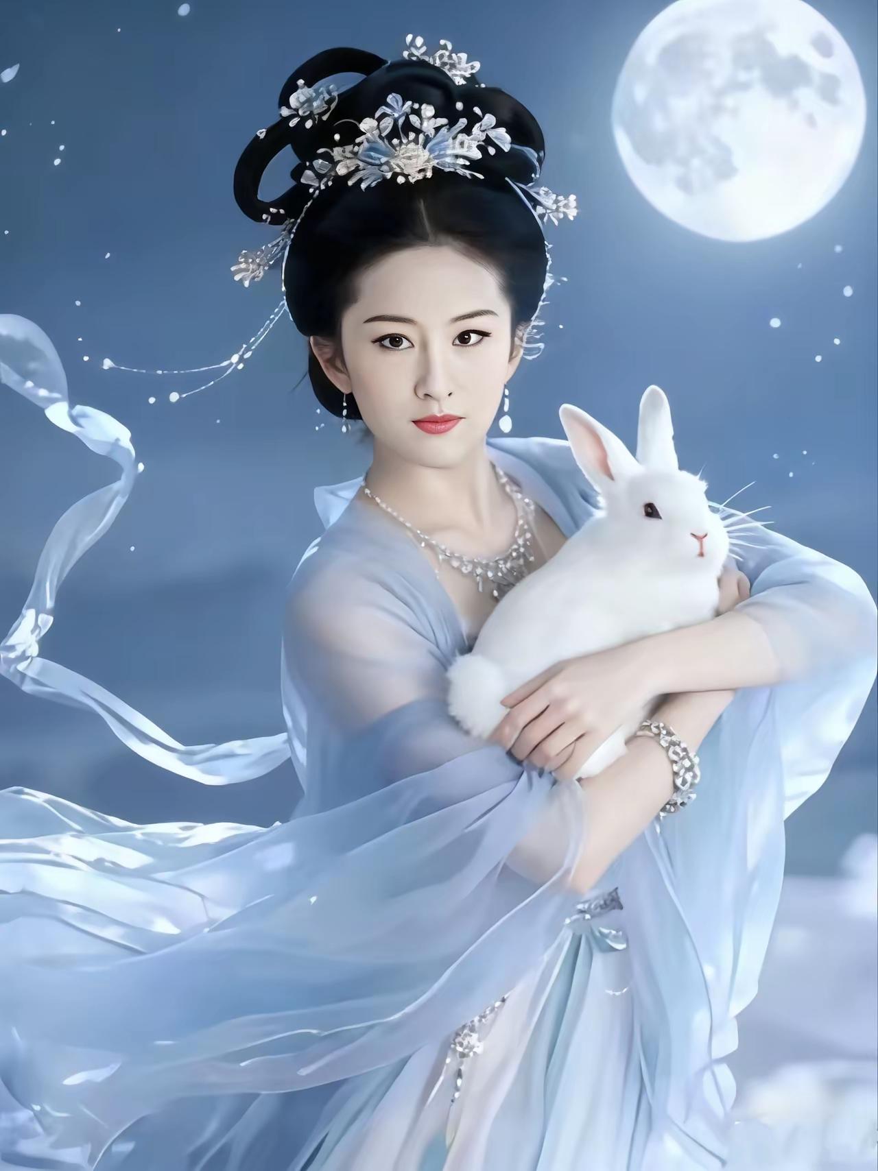 刘亦菲这状态真的绝了！中秋节一组造型出圈，一袭白裙站在月光下，清冷又灵动，评论区