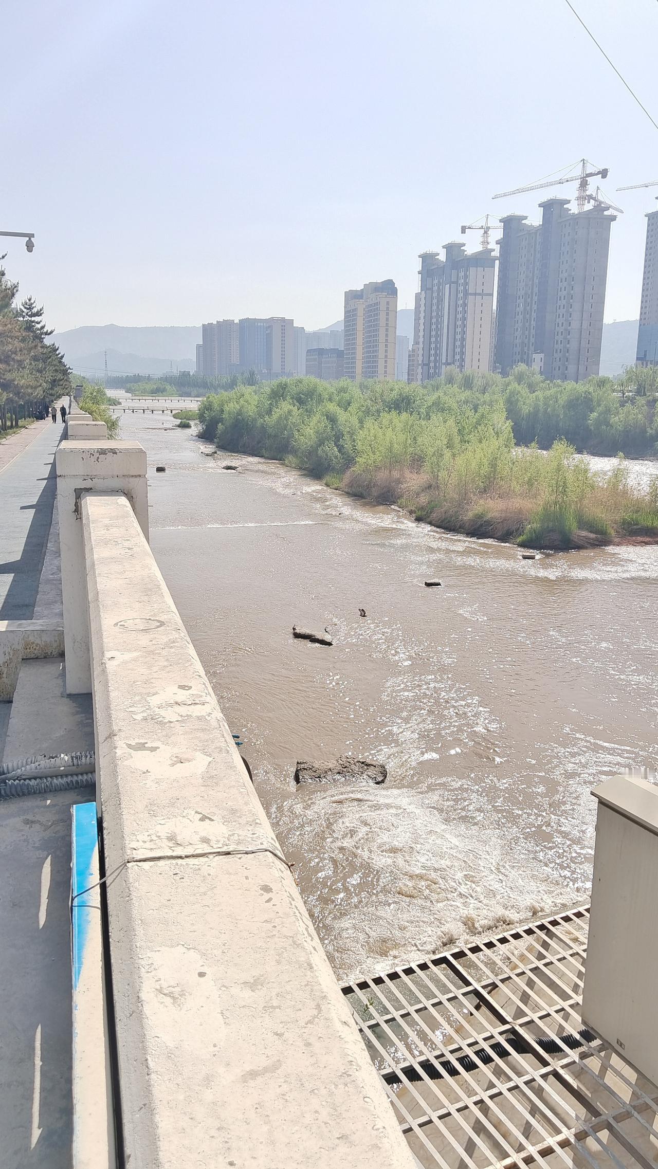真心话茶局晨跑到大夏河边，景色不一般，整齐干净，水天一色，韵味十足。河边连街头，