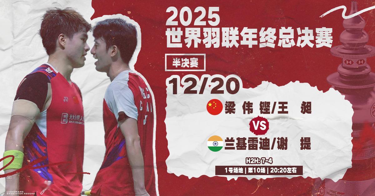 梁王驾到梁王组合 梁王加油 - 赛程预告 - 2025世界羽联年终总决赛2025