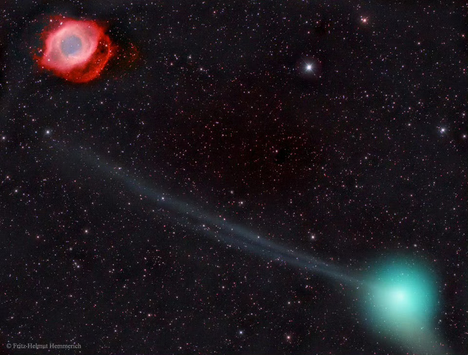 #每天一天文图# 泛星彗星与螺旋星云 ​​​