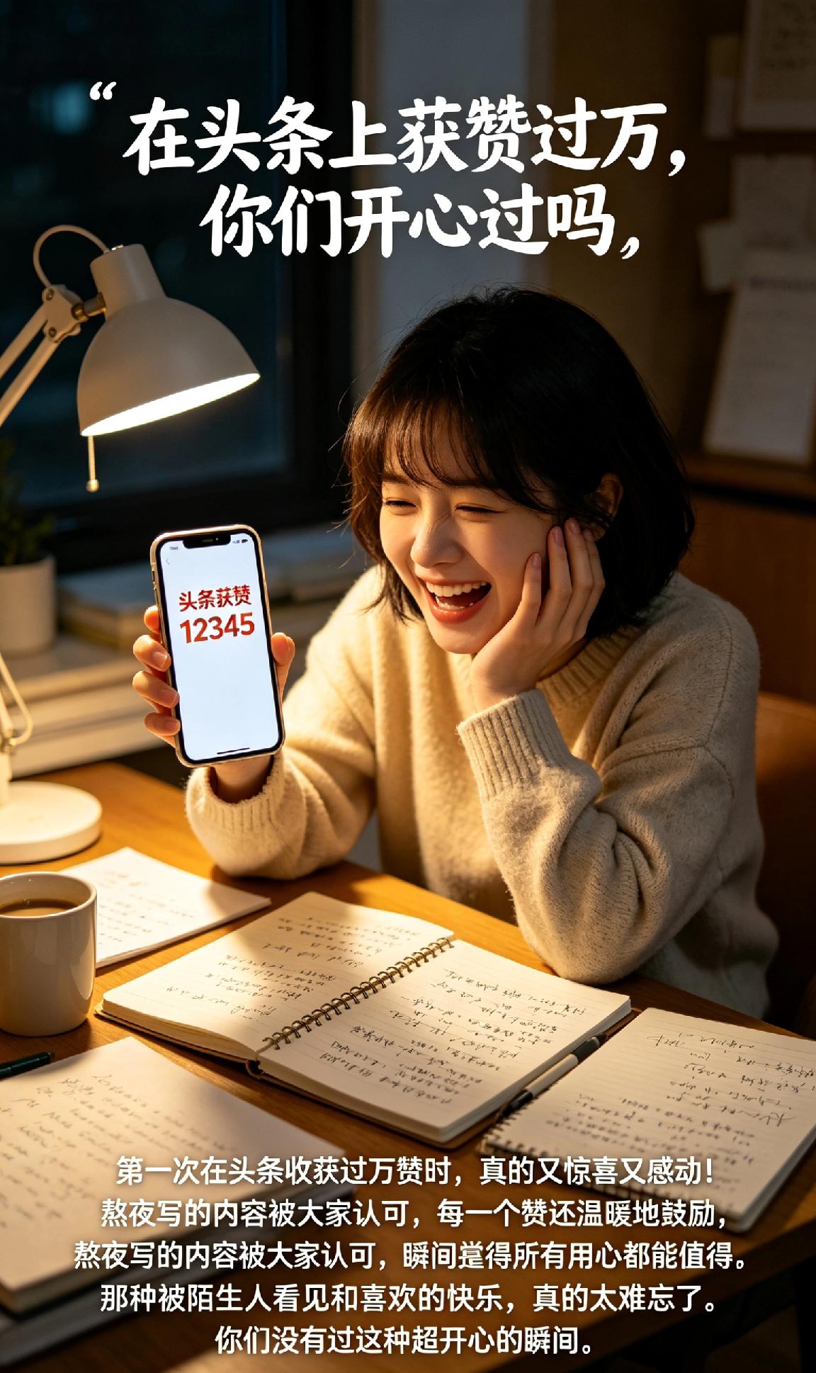 第一次在头条收获过万赞时，真的又惊喜又感动！熬夜写的内容被大家认可，每一个赞都是