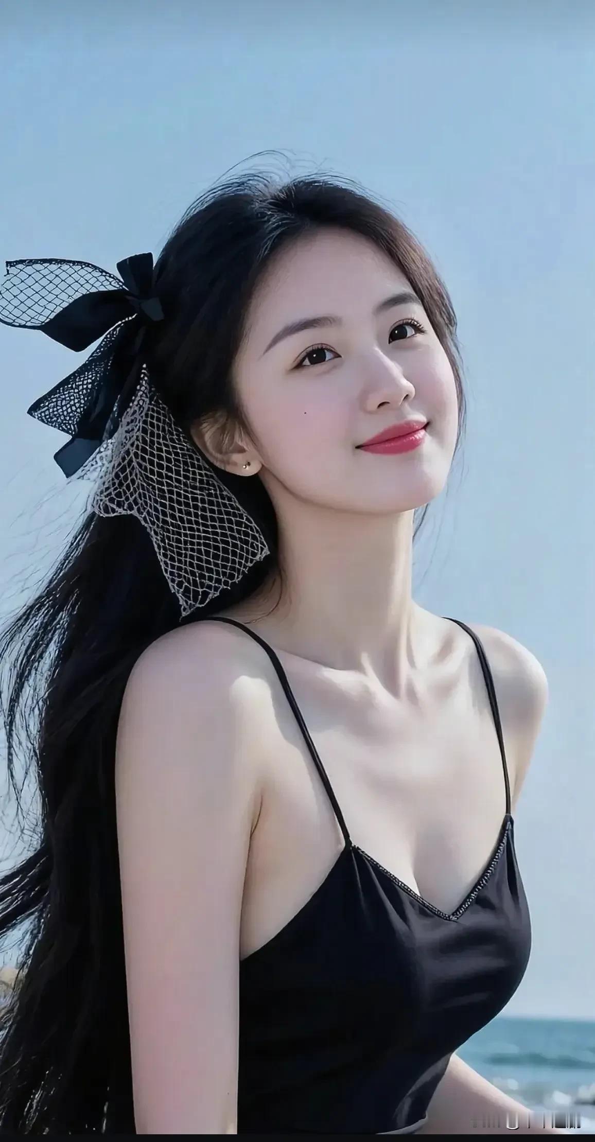 听海风吹散喧嚣，在辽阔的风景中，接纳所有温柔与美好。
温柔治愈款美女 治愈系风景