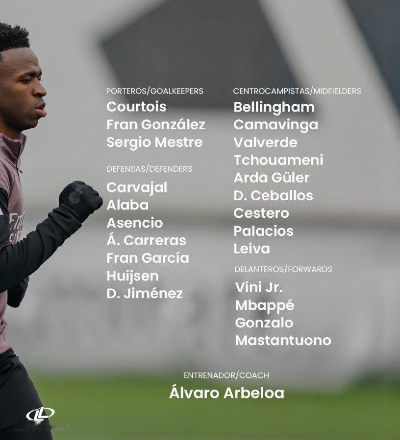 皇马 ❌ 卢宁❌ 米利唐❌ 吕迪格❌ 门迪❌ 阿诺德❌ 罗德里戈 