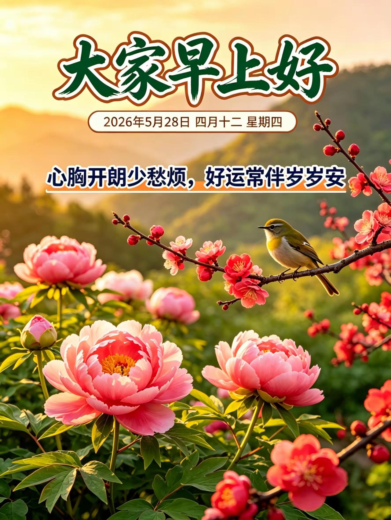 清晨的阳光悄悄醒来，为新一天捎来温柔问候。愿大家带着满满元气前行，平安顺遂，笑意
