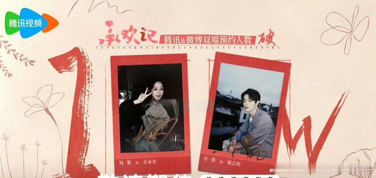 杨紫许凯《承欢记》预约破百万 ​​​