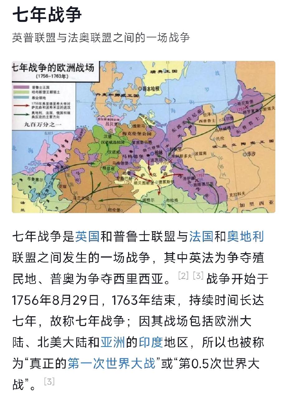 英国国王调侃说：“如果没有英国，美国现在还在说法语。” 这段历史要追溯到英法七年