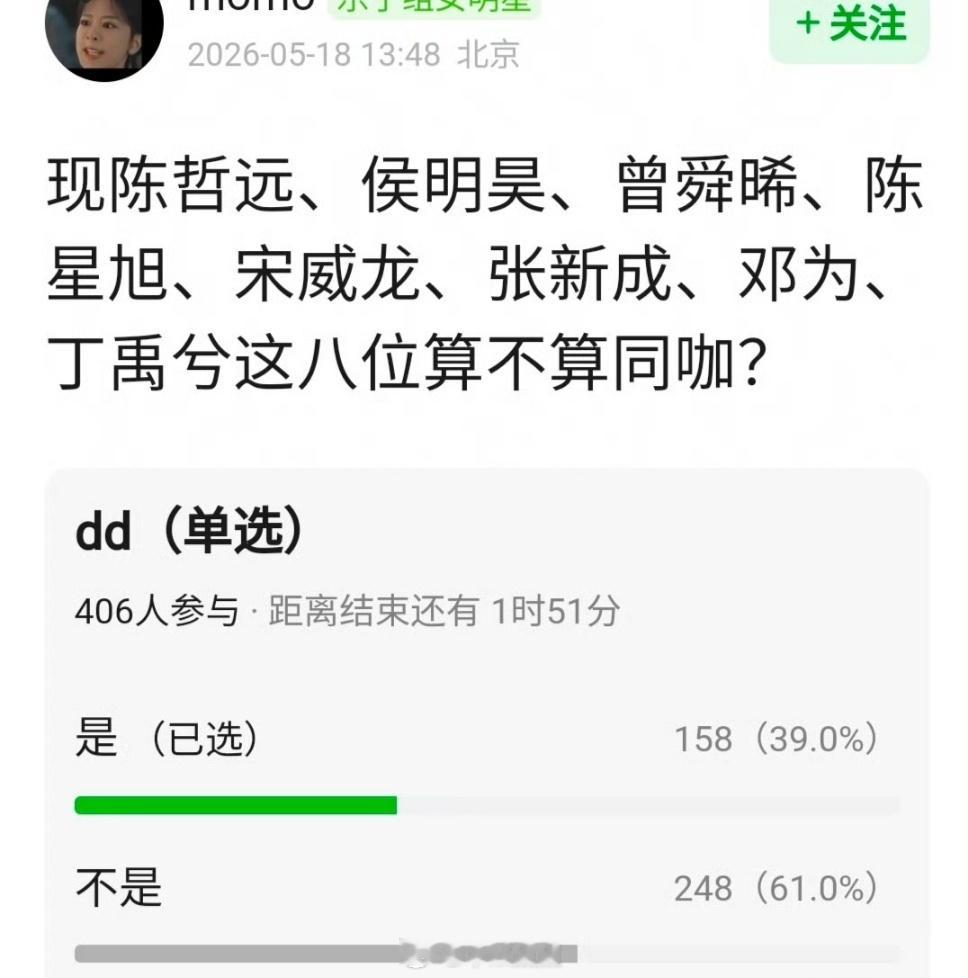 网友问 陈哲远、侯明昊、曾舜晞、陈星旭、宋威龙、张新成、邓为、丁禹兮这八位算不算