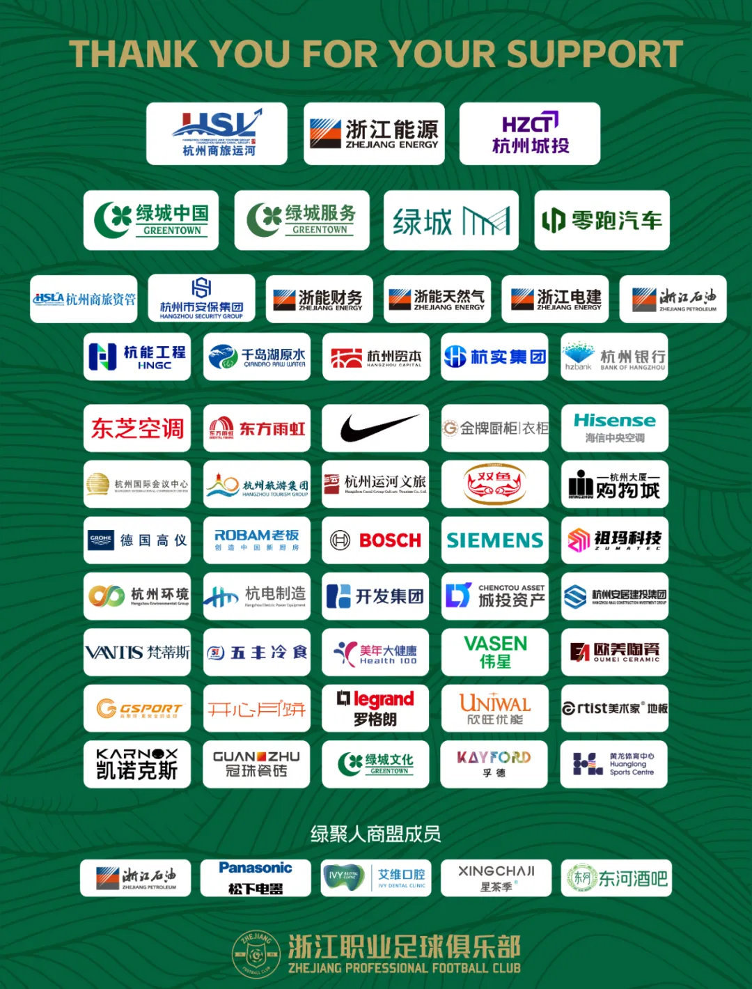 58个，浙江队的赞助商是不是全中超最多的？[震惊][震惊][震惊] ​​​​