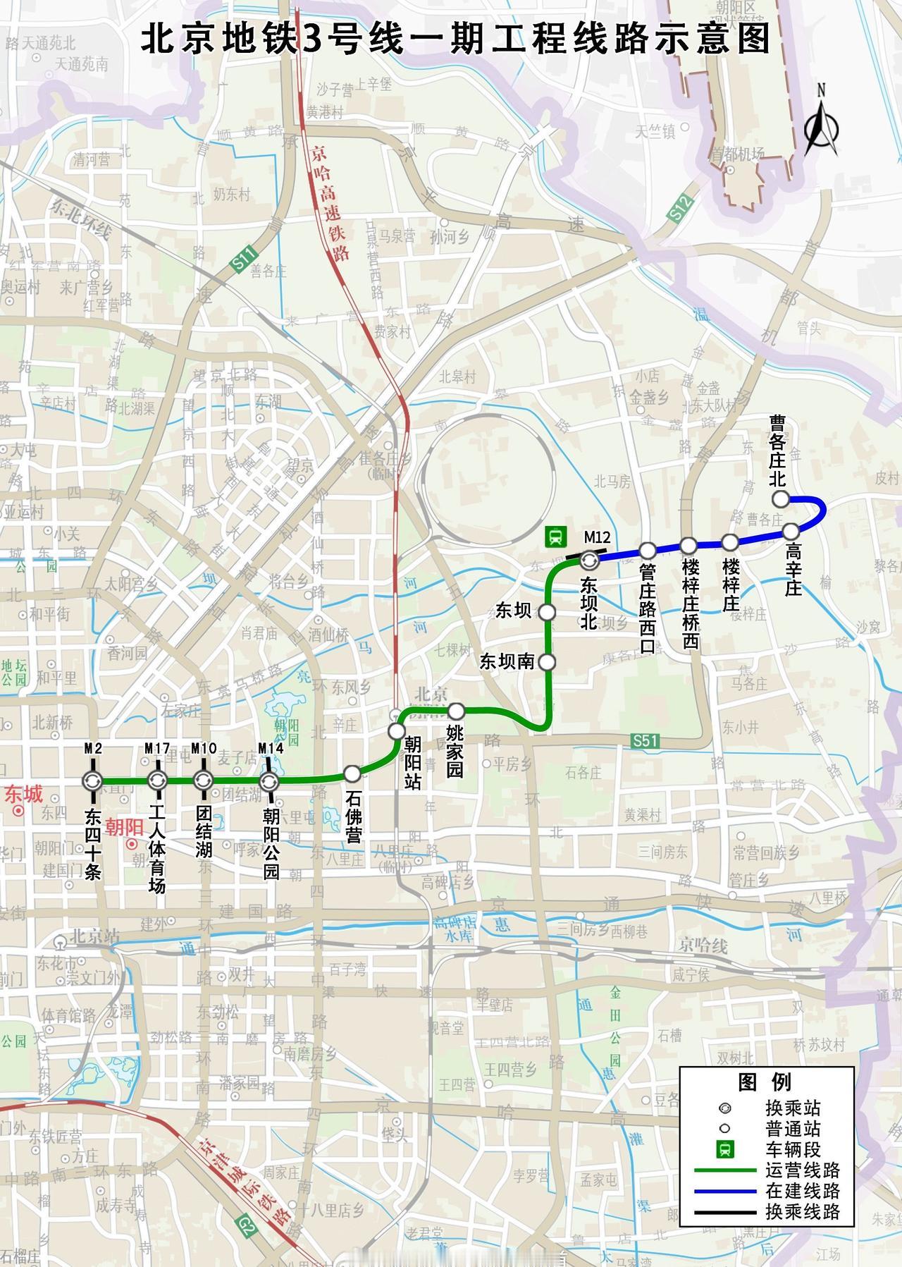 【北京地铁3号线一期东段开建🚇3号线未来可与R4线M101线换乘】12月18日