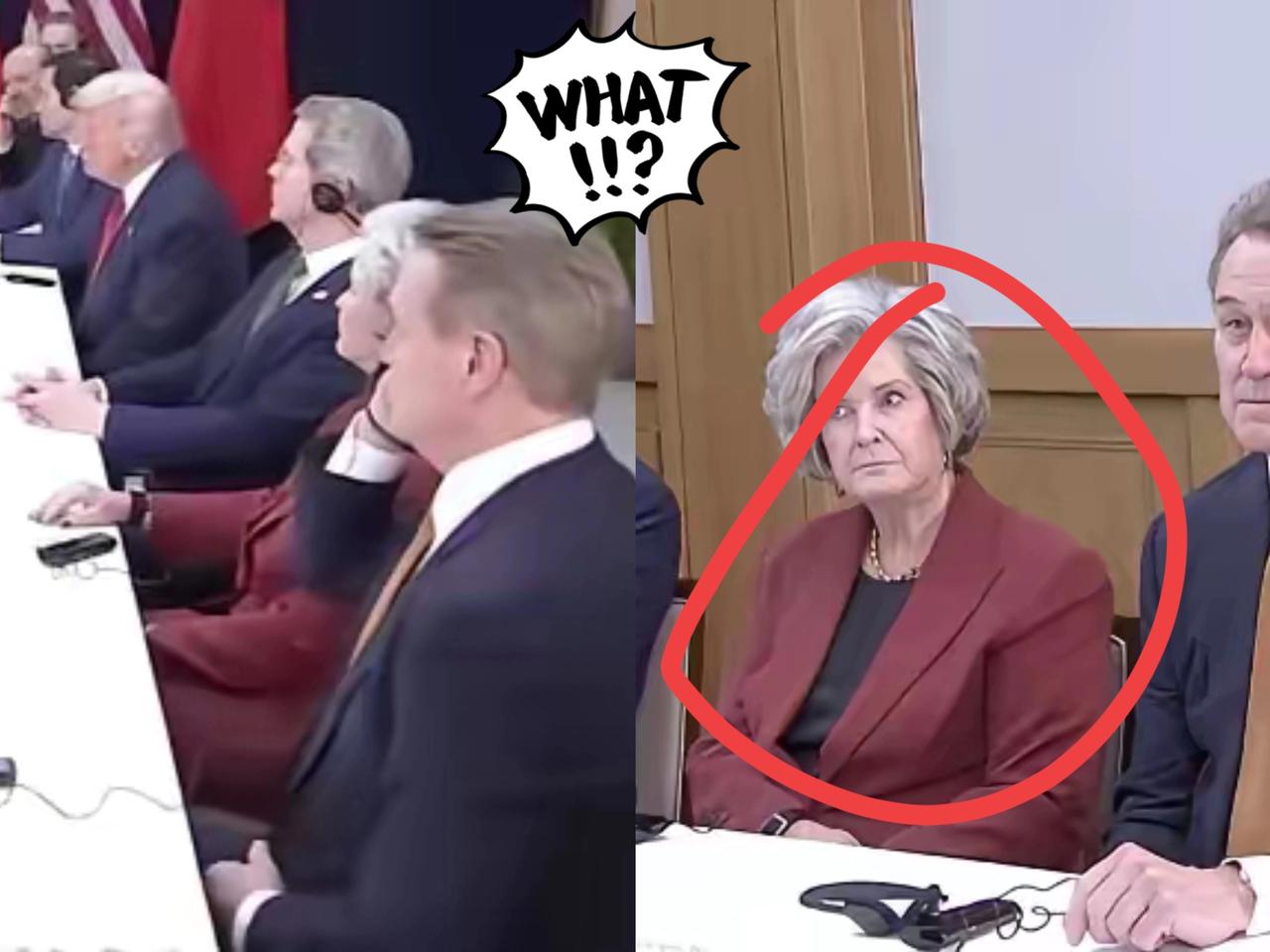 这就是西方对中国崛起的真实嘴脸！
中美釜山会晤，那位女士的表情，愤愤不平的眼神，