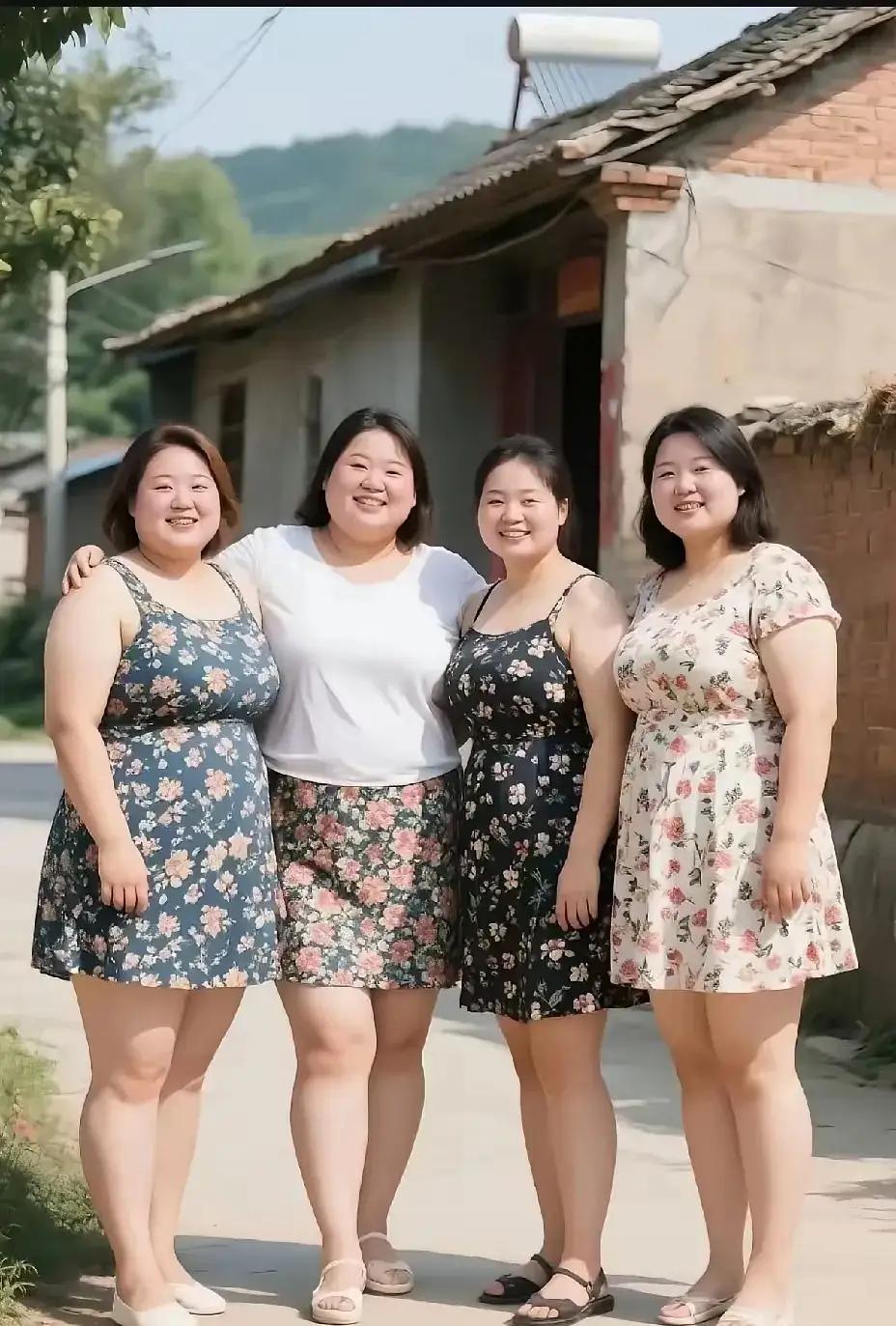 四位胖胖的美女，我估计男同胞的审美不在她们中，其实胖胖的美女旺夫，旺家，更旺财。