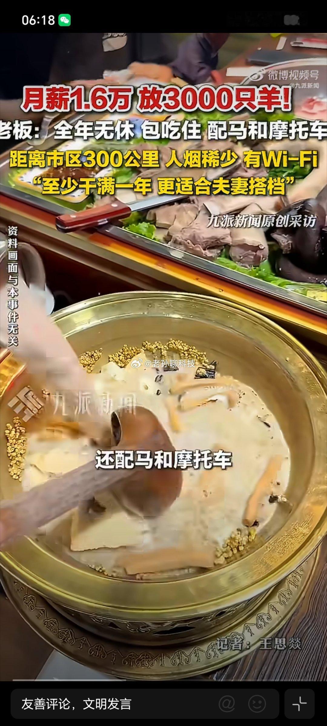 月薪1.6万招人放羊包吃住有WiFi这活我能干啊，一边放羊一边上网，还没有人烦，