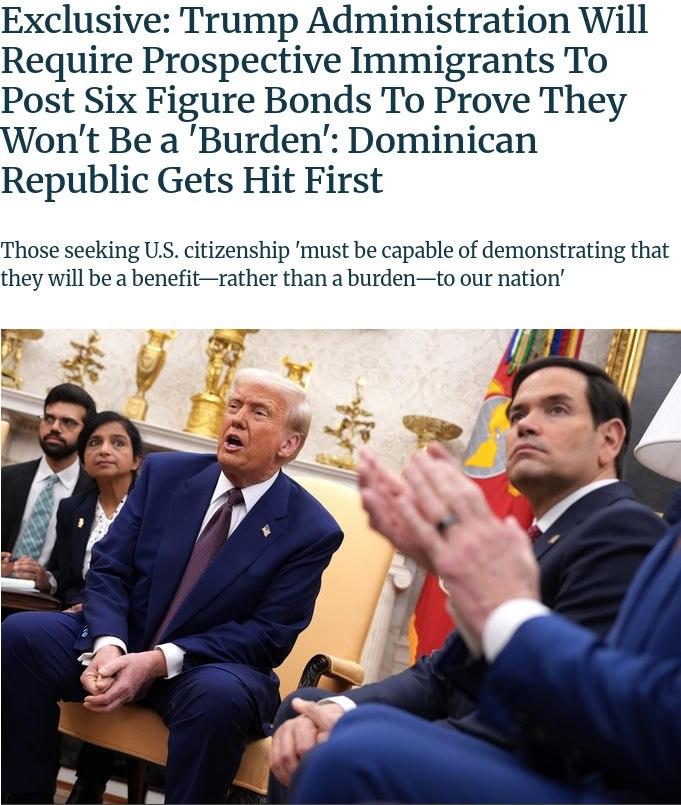 美国国务院近日启动一项试点计划，要求来自多米尼加共和国的部分移民签证申请人缴纳1